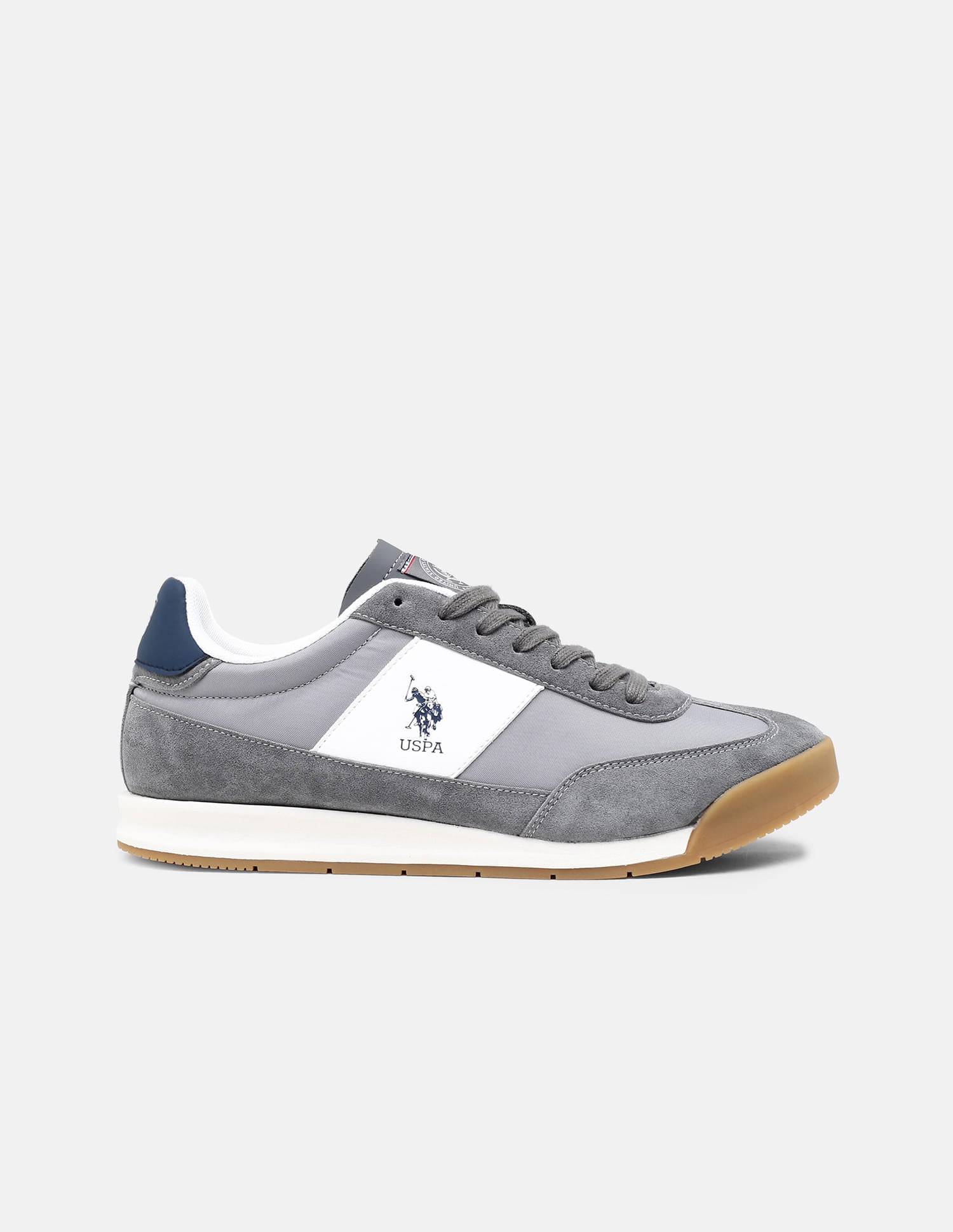 Round Toe Lace Ups Gallop Sneakers Grey - U.S. Polo Assn. India | Large