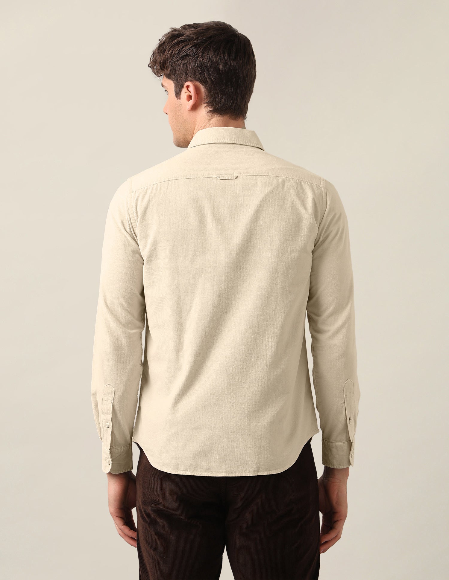 Corduroy Regular Fit Shirt Ivory - U.S. Polo Assn. India | Large