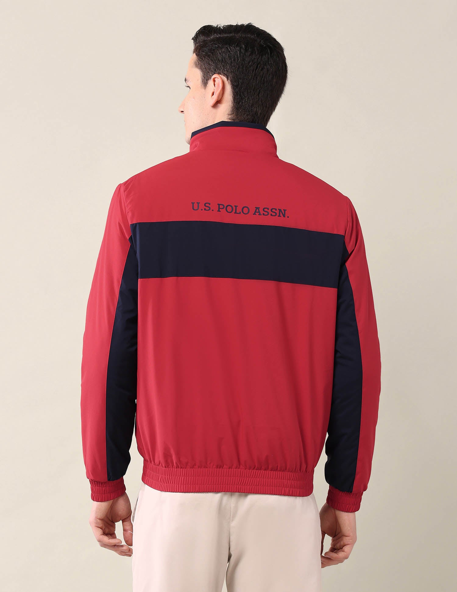 Colourblocked Regular Fit Jacket Red - U.S. Polo Assn. India | Large