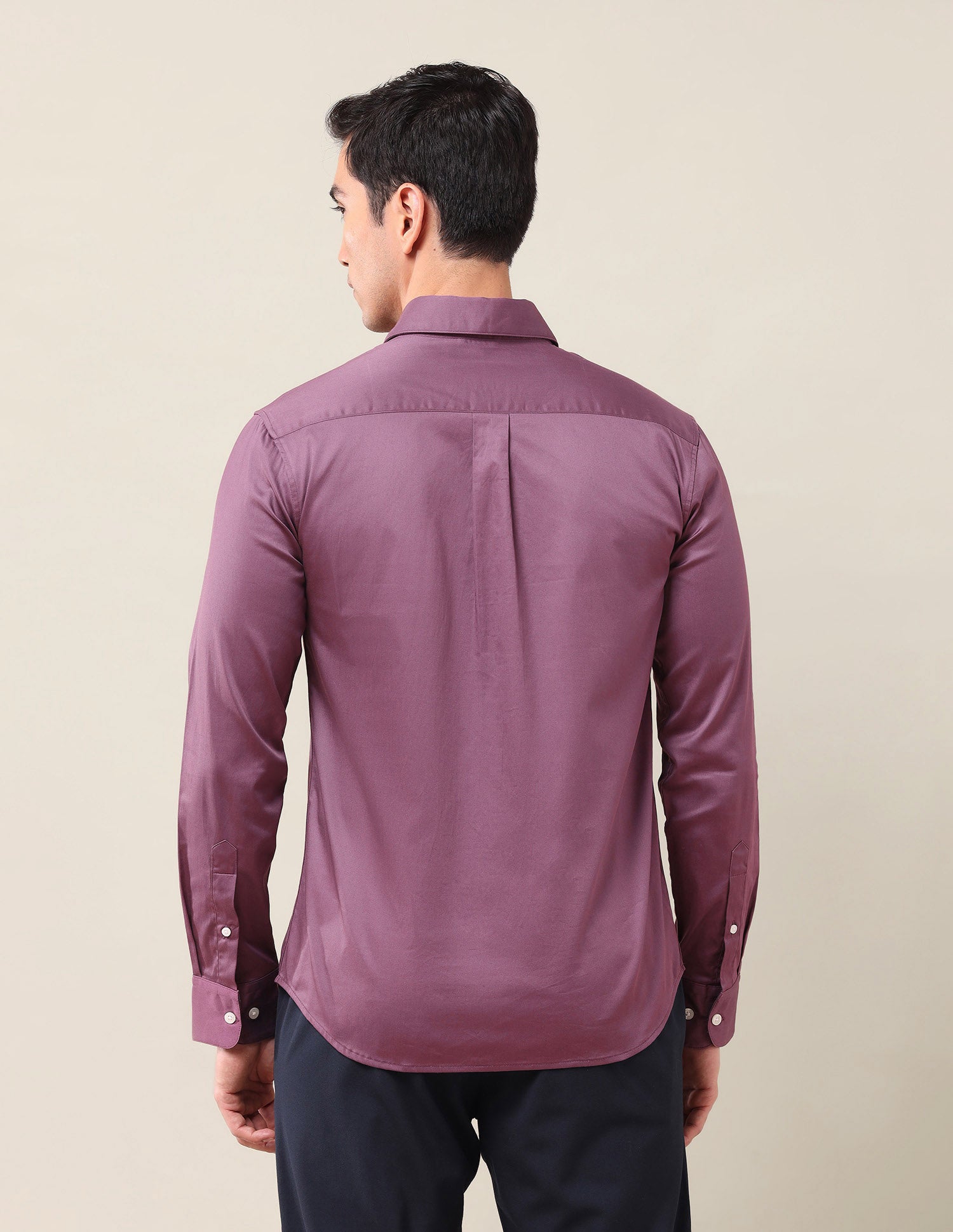 Solid Tailored Fit Shirt Dark Pink - U.S. POLO ASSN. | Large