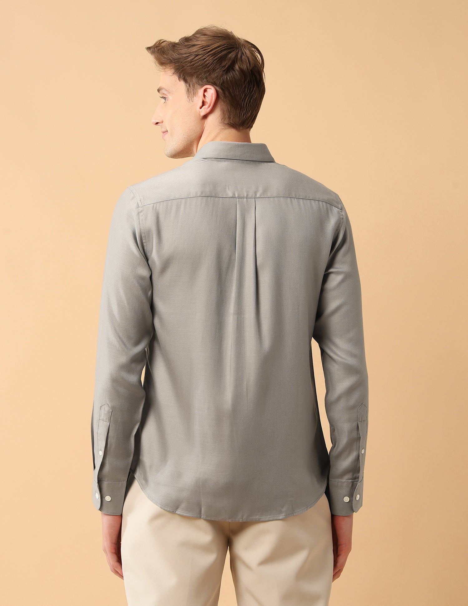 Pacho X Twill Tailored Fit Shirt Grey - U.S. Polo Assn. India | Large
