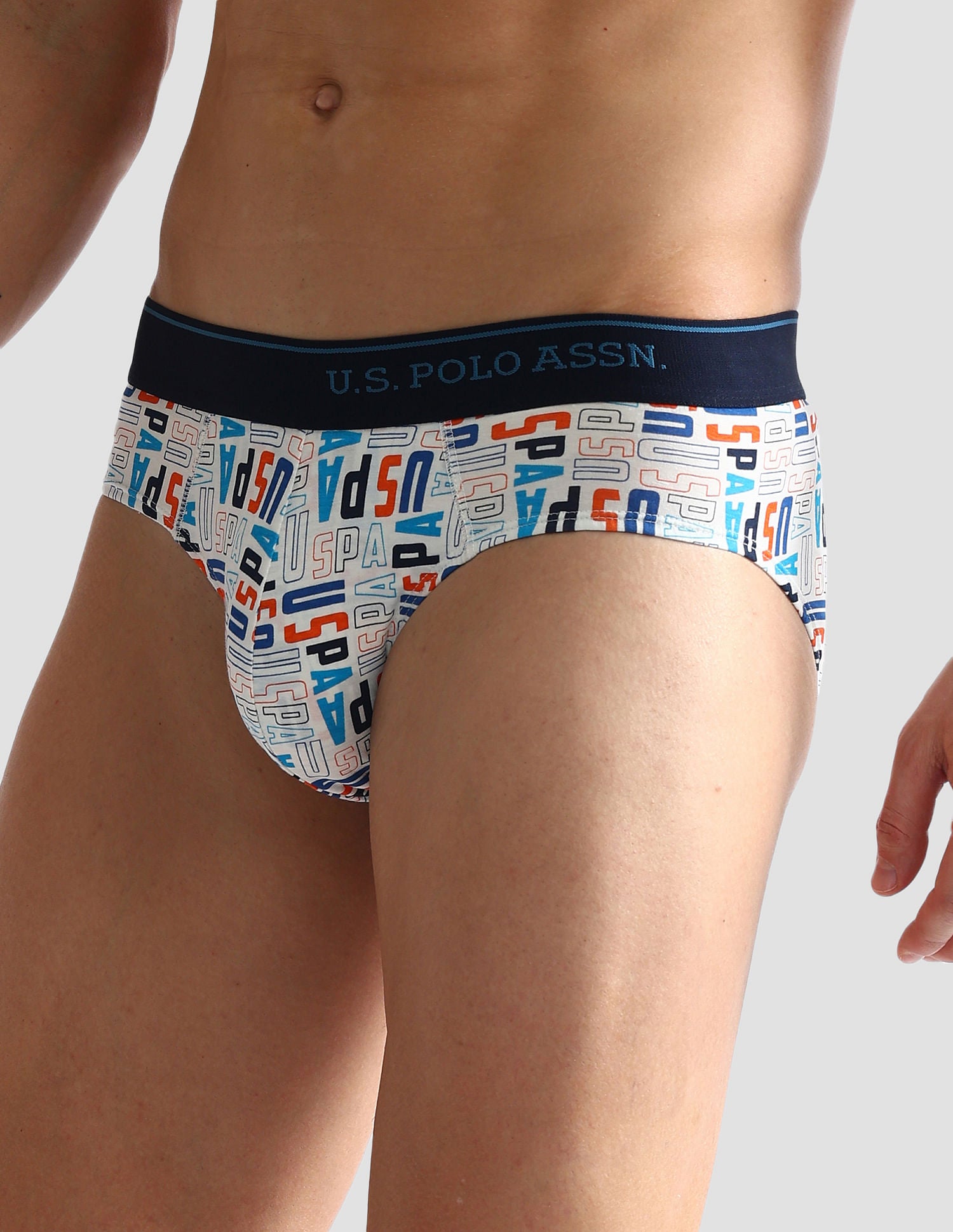 Pure Cotton Antibacterial OEB08 Briefs - Pack Of 2 White and Navy - U.S. POLO ASSN. | Large