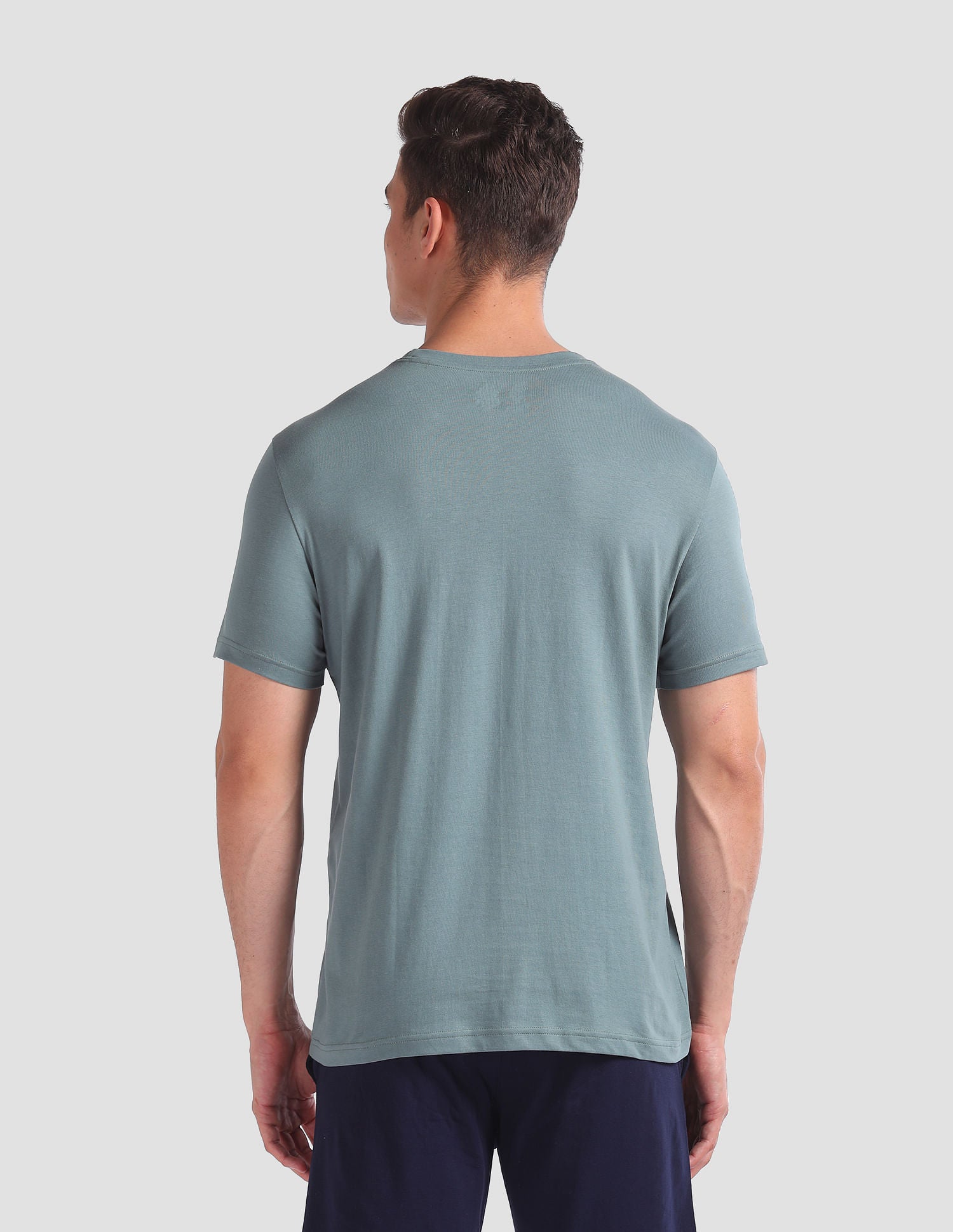 Tonal Logo Cotton IYAL Lounge T-Shirt - Pack Of 2 Grey and Green - U.S. POLO ASSN. | Large