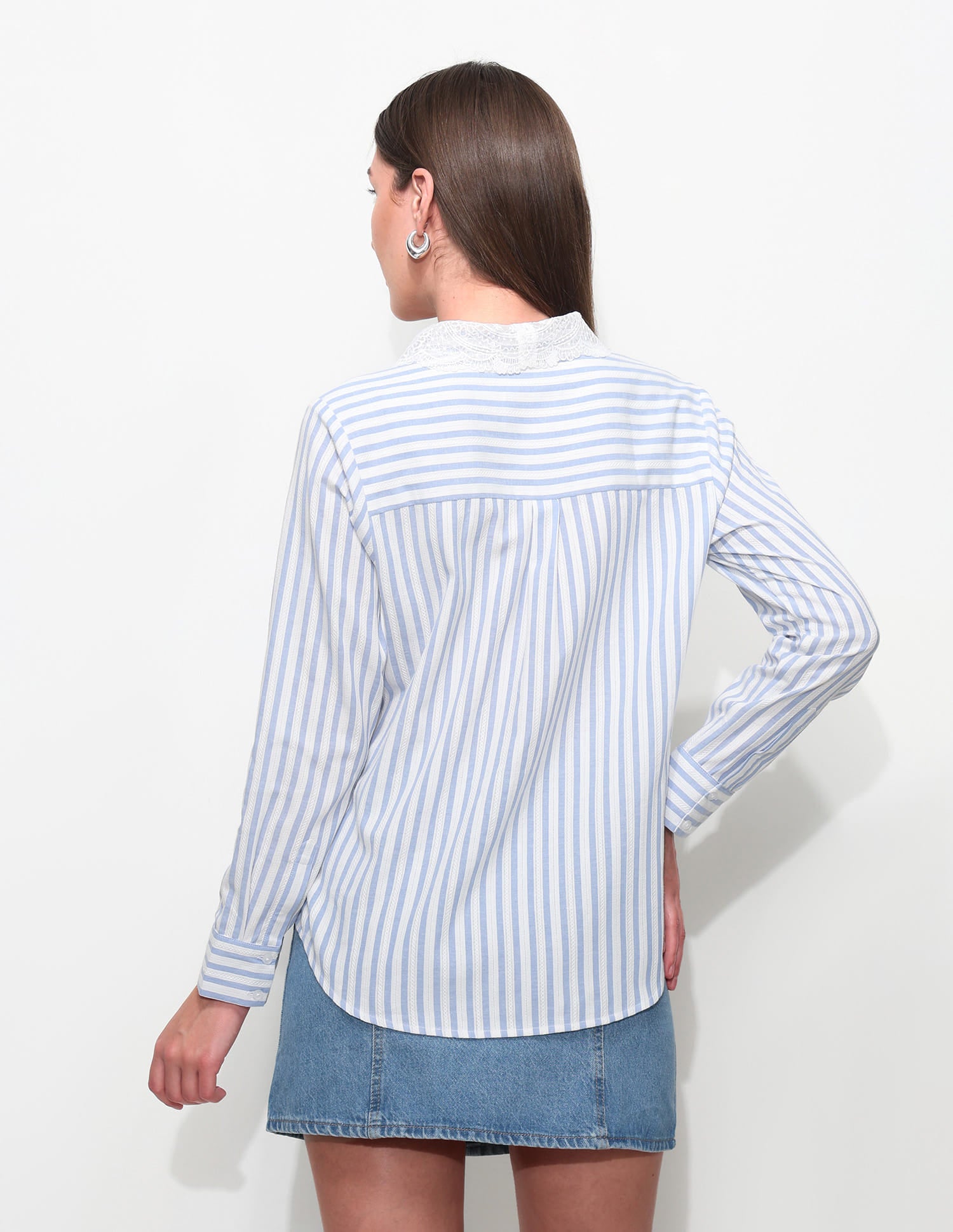 Vertical Striped Textured Shirt Blue - U.S. Polo Assn. India | Large