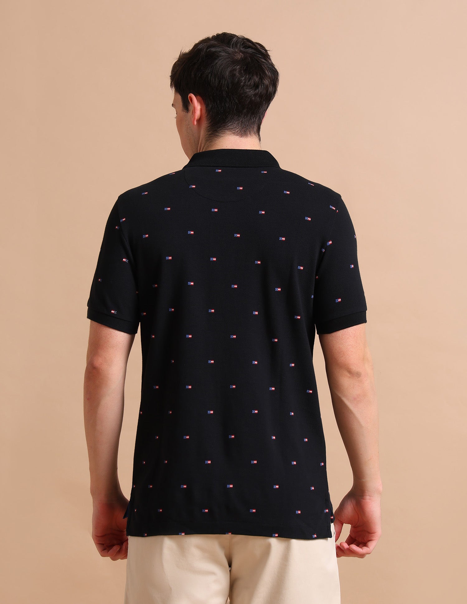 Flag Print Polo Shirt Black - U.S. POLO ASSN. | Large