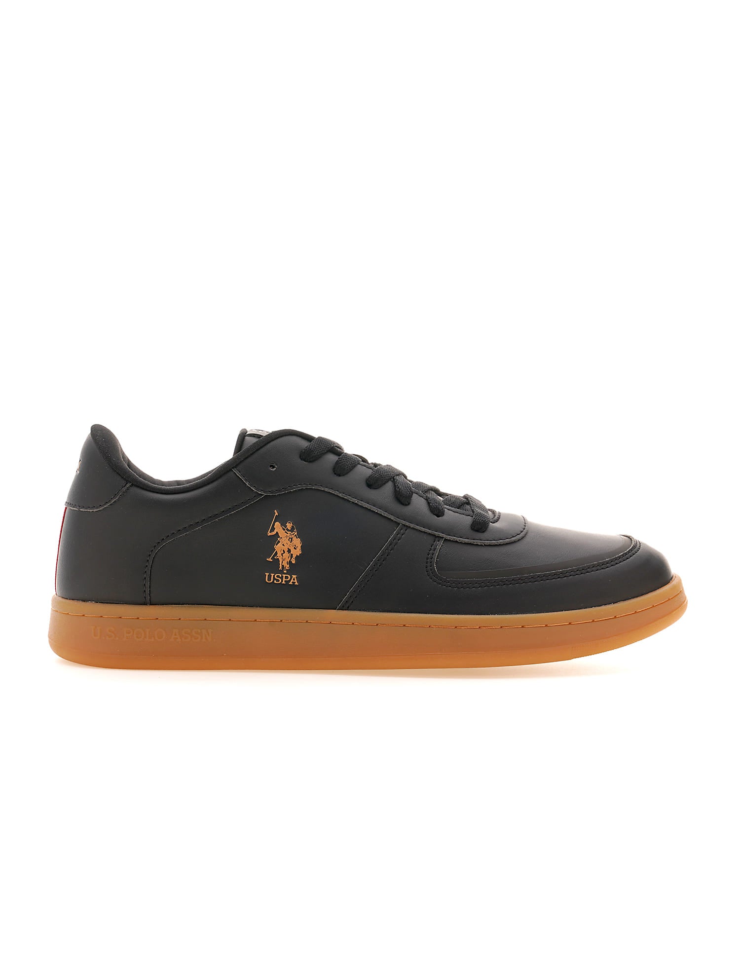 Men Reiner Black Retro Court Sneakers Black - U.S. Polo Assn. India | Large
