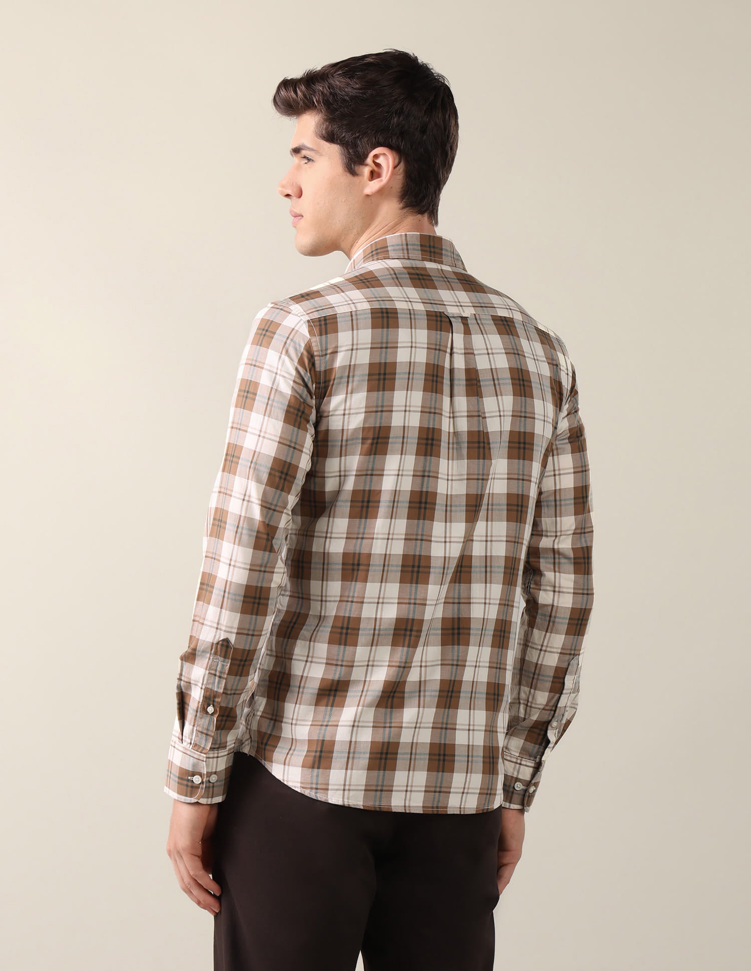 Twill Plaid Checked Shirt Brown - U.S. Polo Assn. India | Large