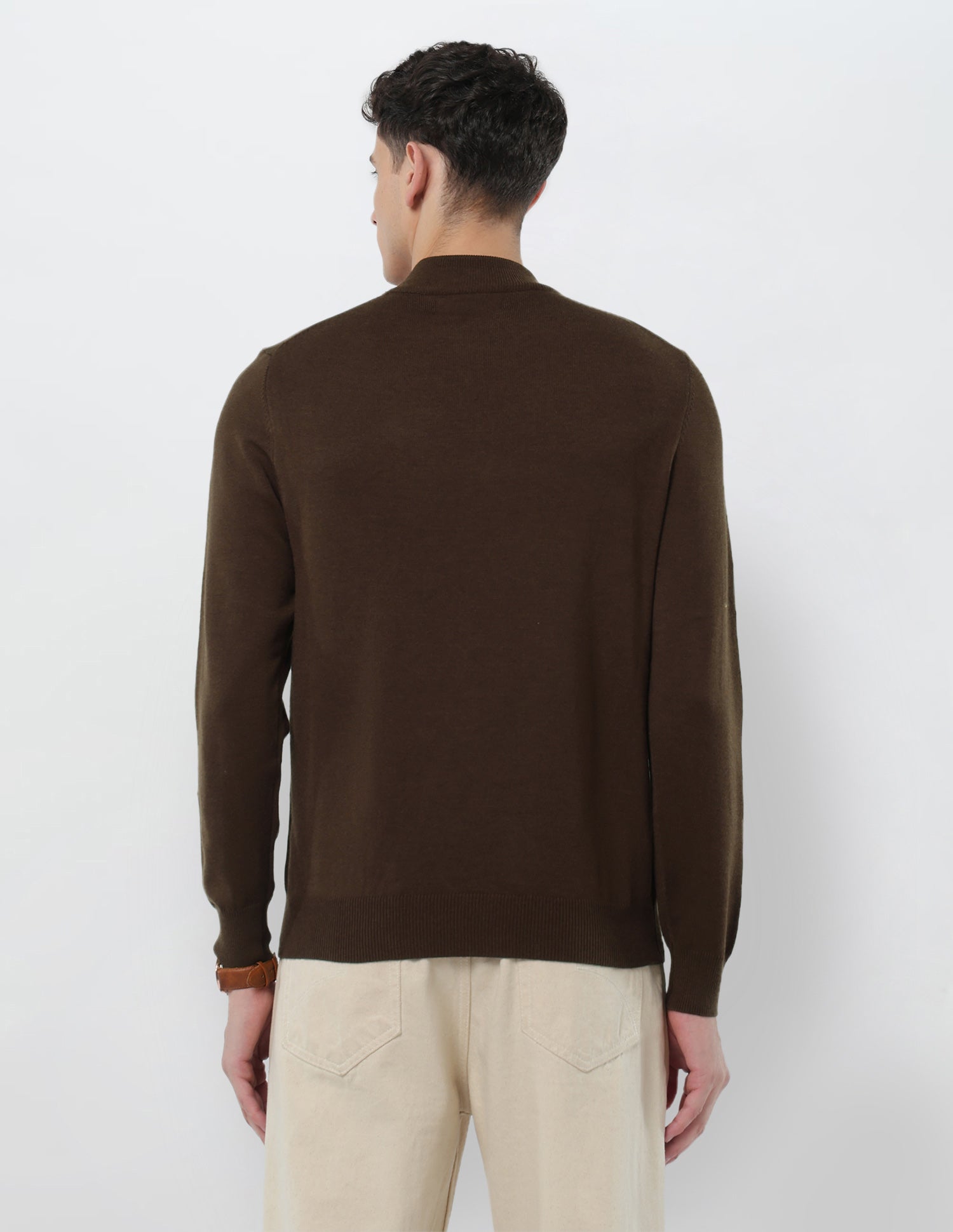 Mock Neck Regular Fit Sweater Dark Brown - U.S. POLO ASSN. | Large