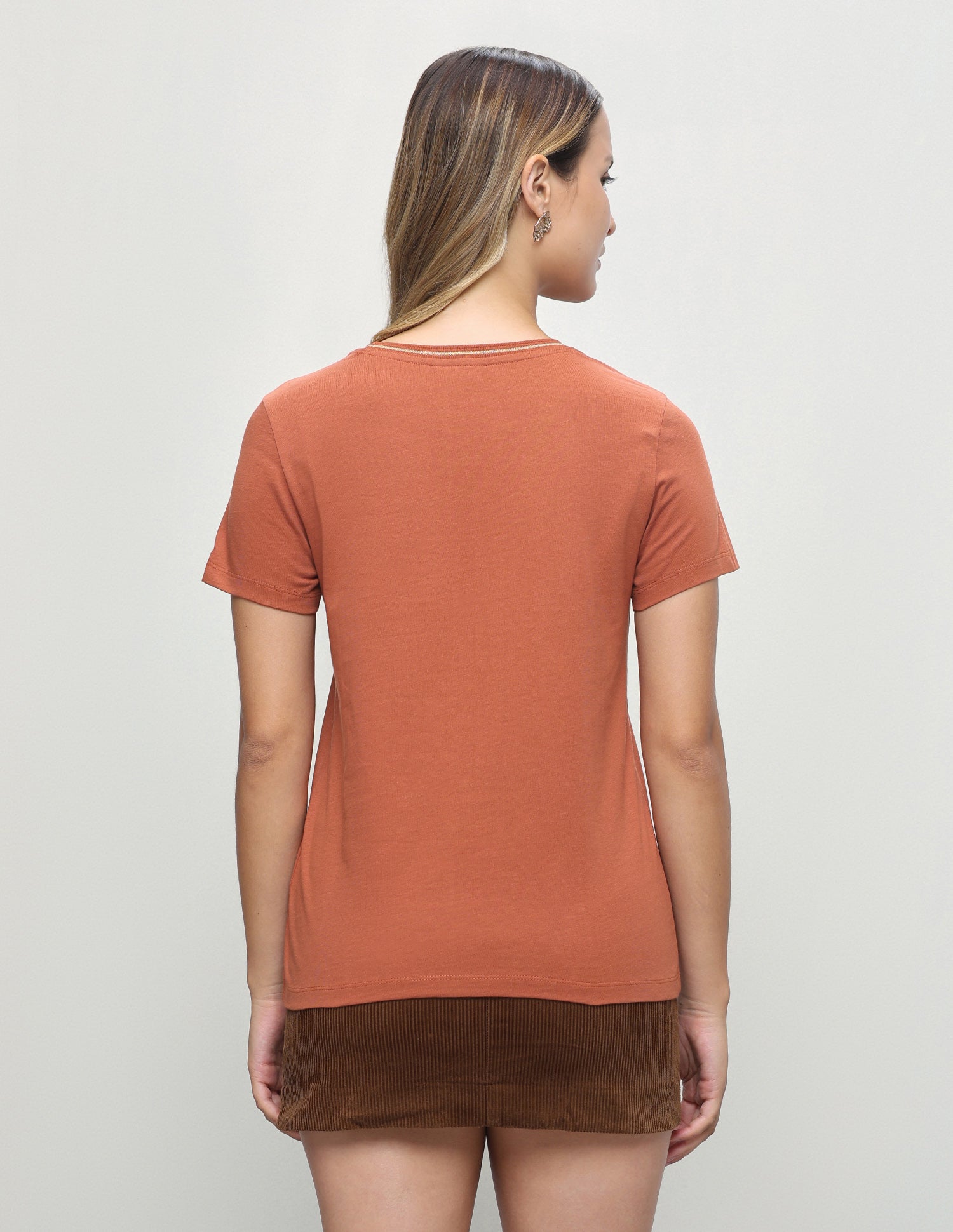 Brand Embellished Regular Fit T-Shirt Rust - U.S. Polo Assn. India | Large