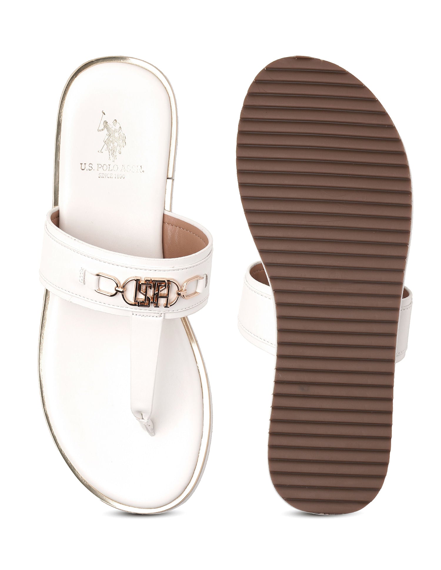Women Comfort EVA Flat Matilde Sandals White - U.S. Polo Assn. India | Large