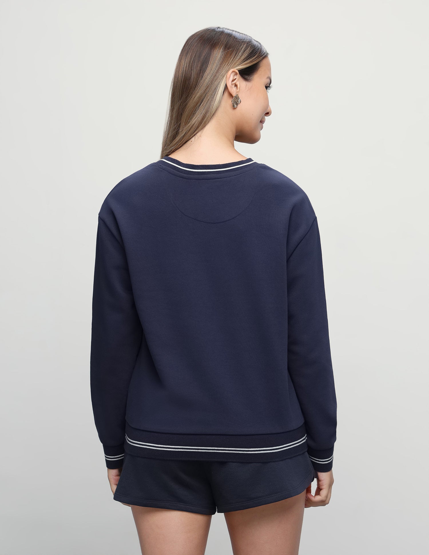 Graphic Brand Printed Oversized Fit Sweatshirt Navy - U.S. Polo Assn. India | Large