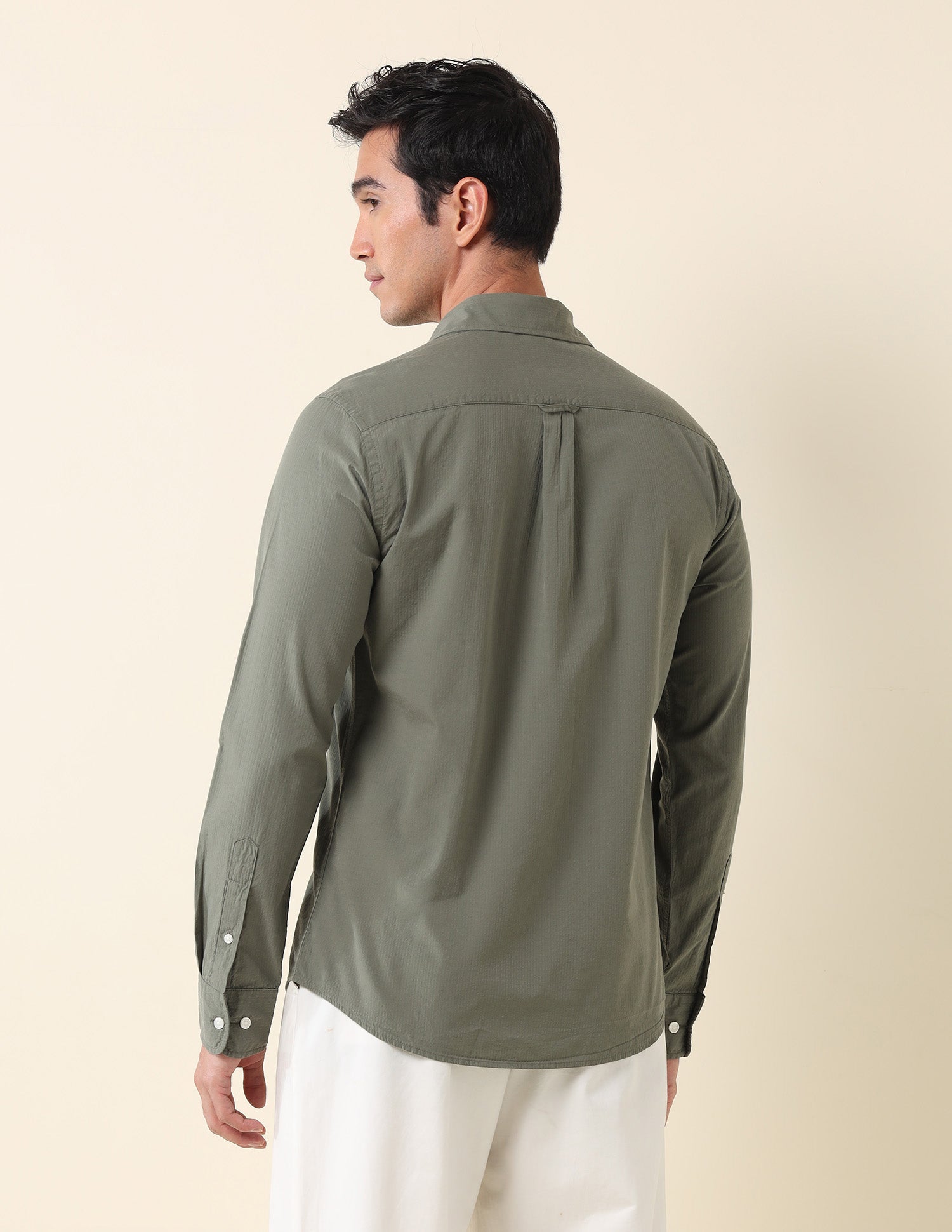 Solid Tailored Fit Shirt Olive - U.S. Polo Assn. India | Large
