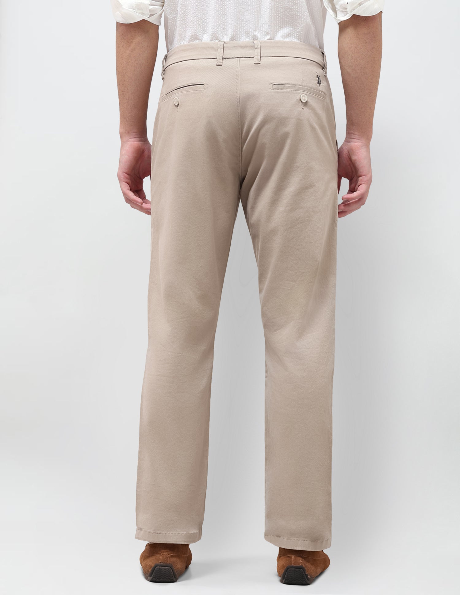 Twill Riley Straight Fit Trousers Light Khaki - U.S. Polo Assn. India | Large
