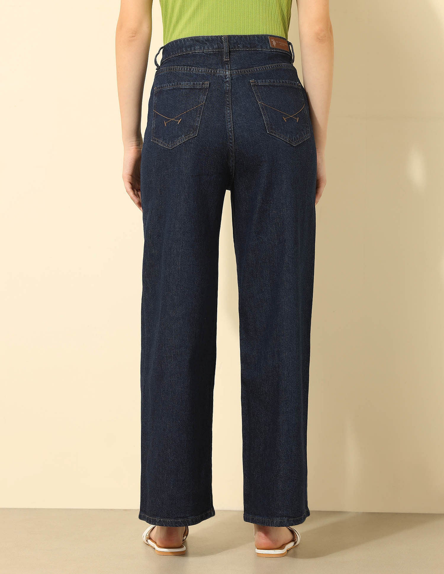 High Rise Wide Leg Jeans Dark Blue - U.S. Polo Assn. India | Large