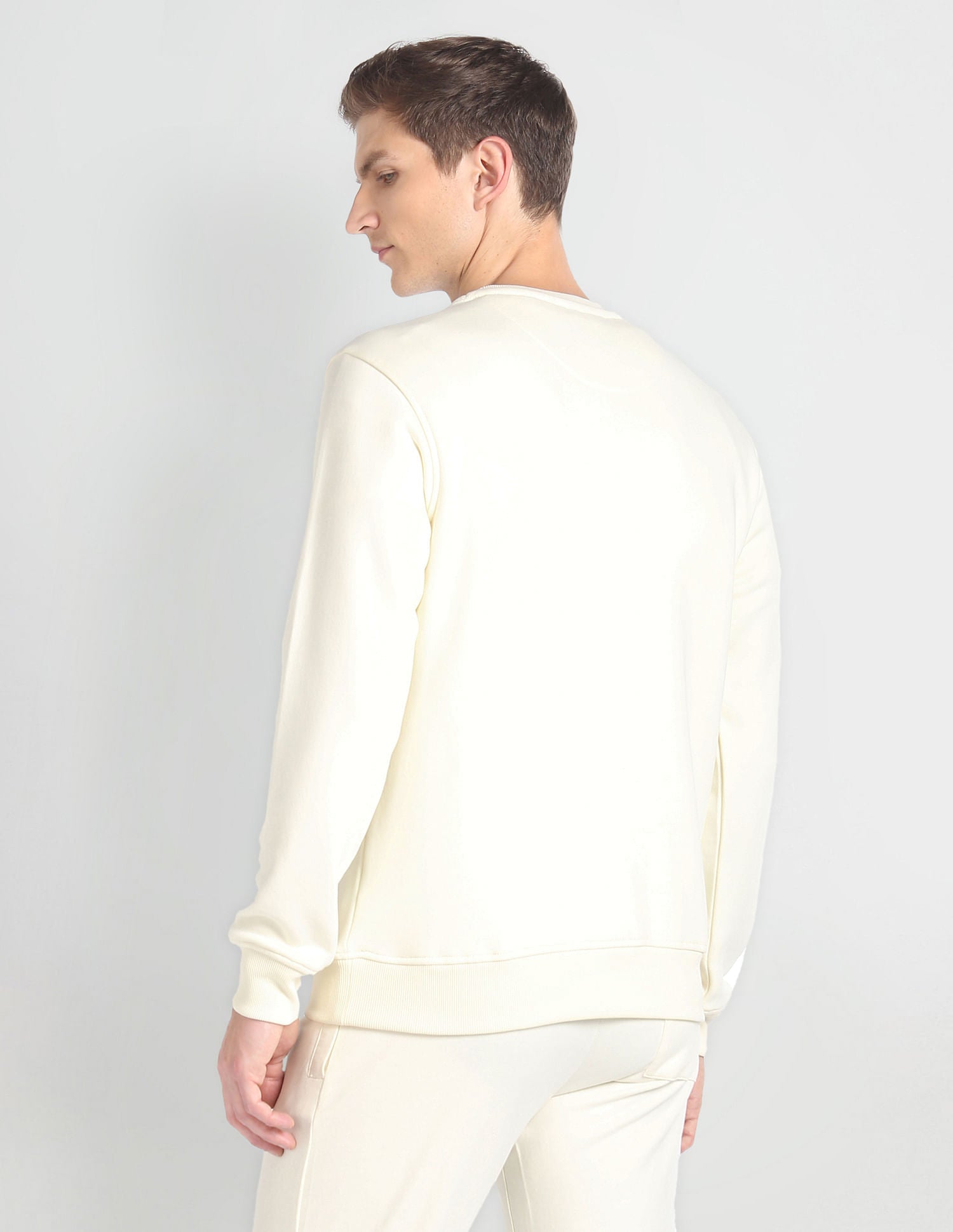 Crew Neck Brand Print Sweatshirt Ivory - U.S. POLO ASSN. | Large