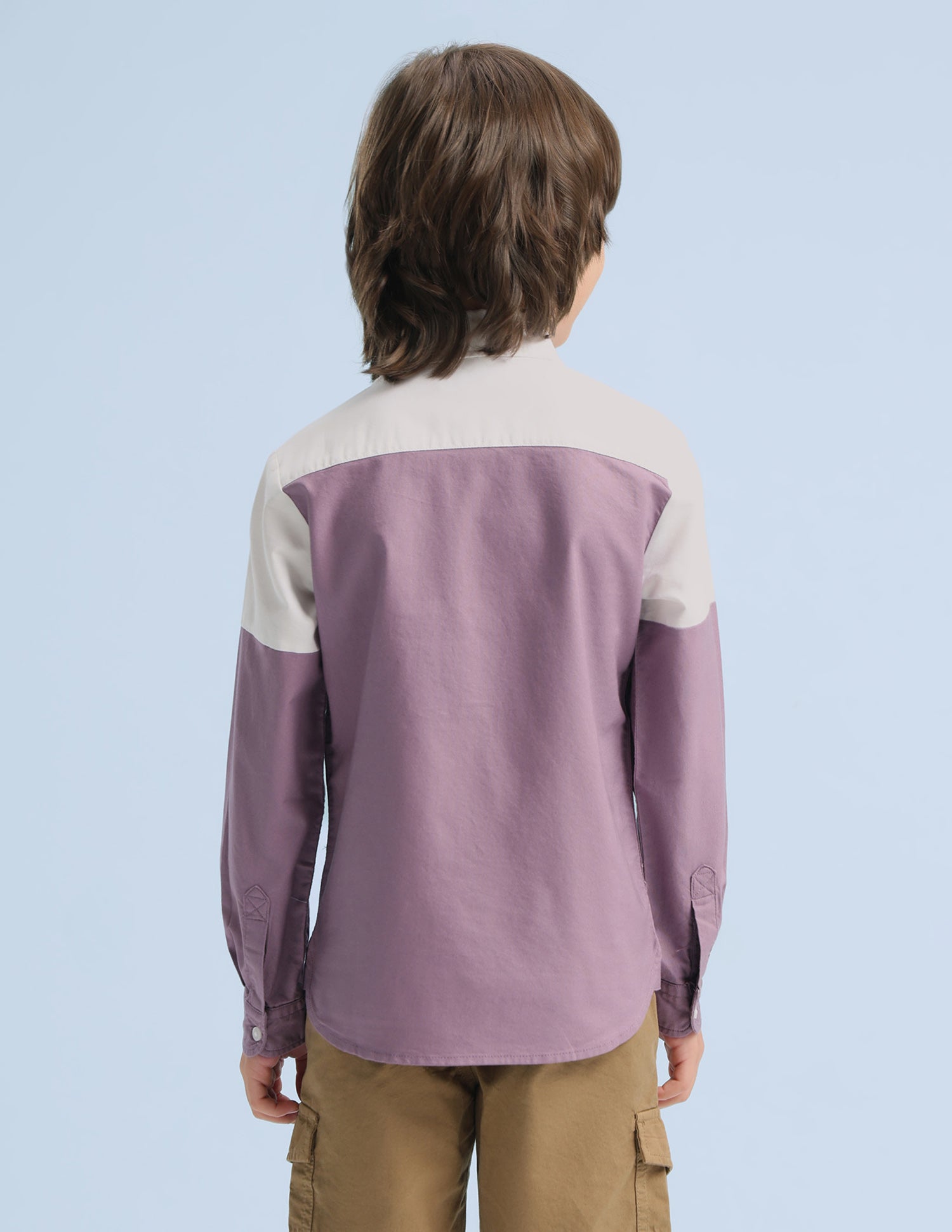Colourblocked Oxford Shirt Light Purple - U.S. Polo Assn. India | Large