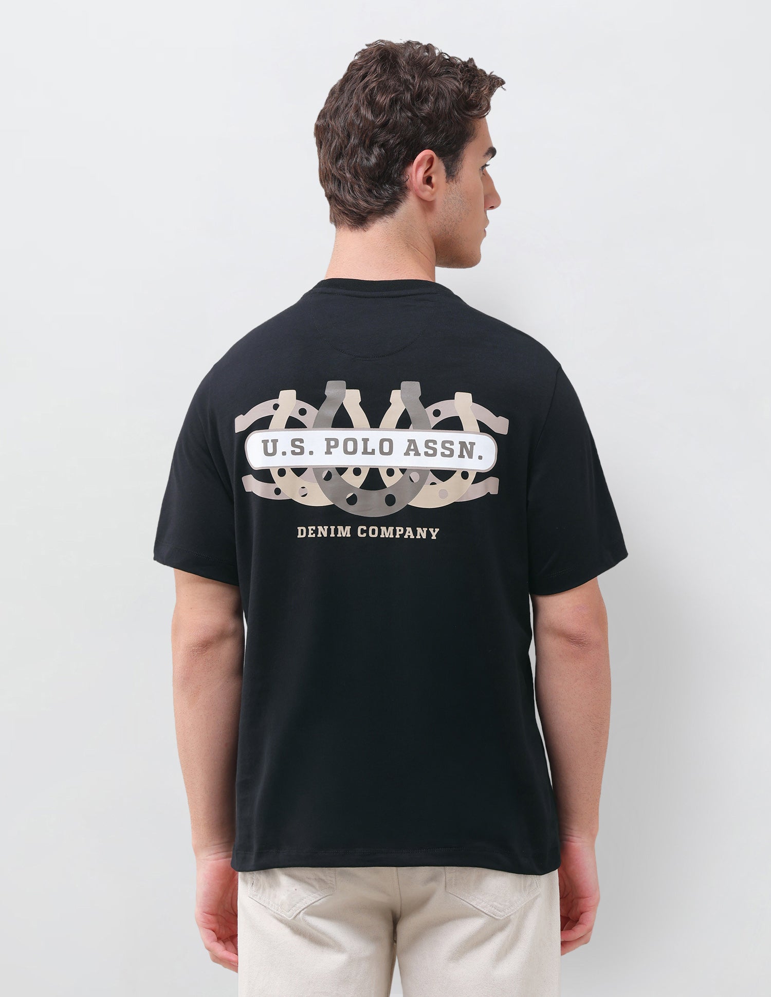 Graphic Brand Printed Relaxed Fit T-Shirt Black - U.S. Polo Assn. India | Large