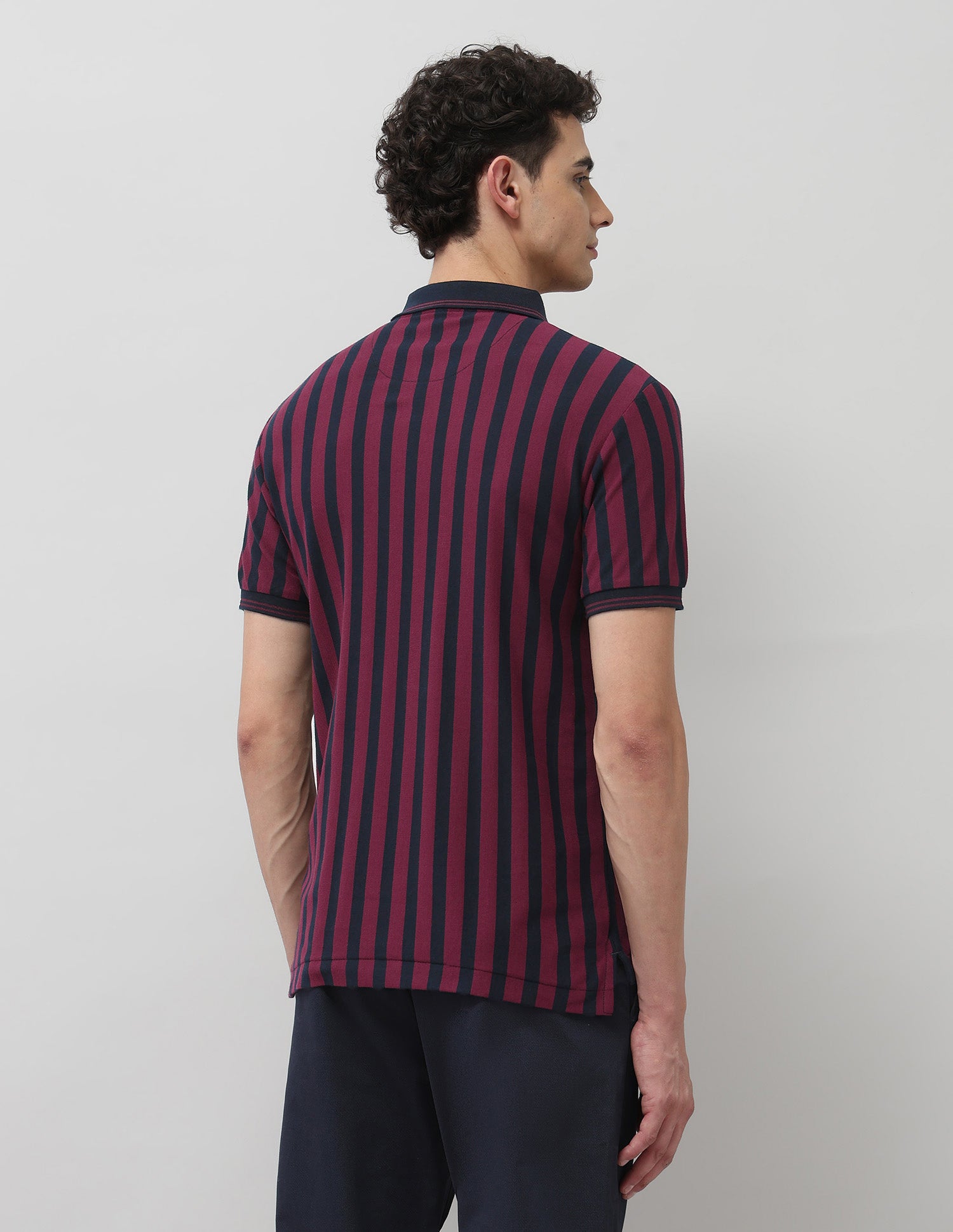 Vertical Striped Slim Fit Polo Shirt Maroon - U.S. POLO ASSN. | Large