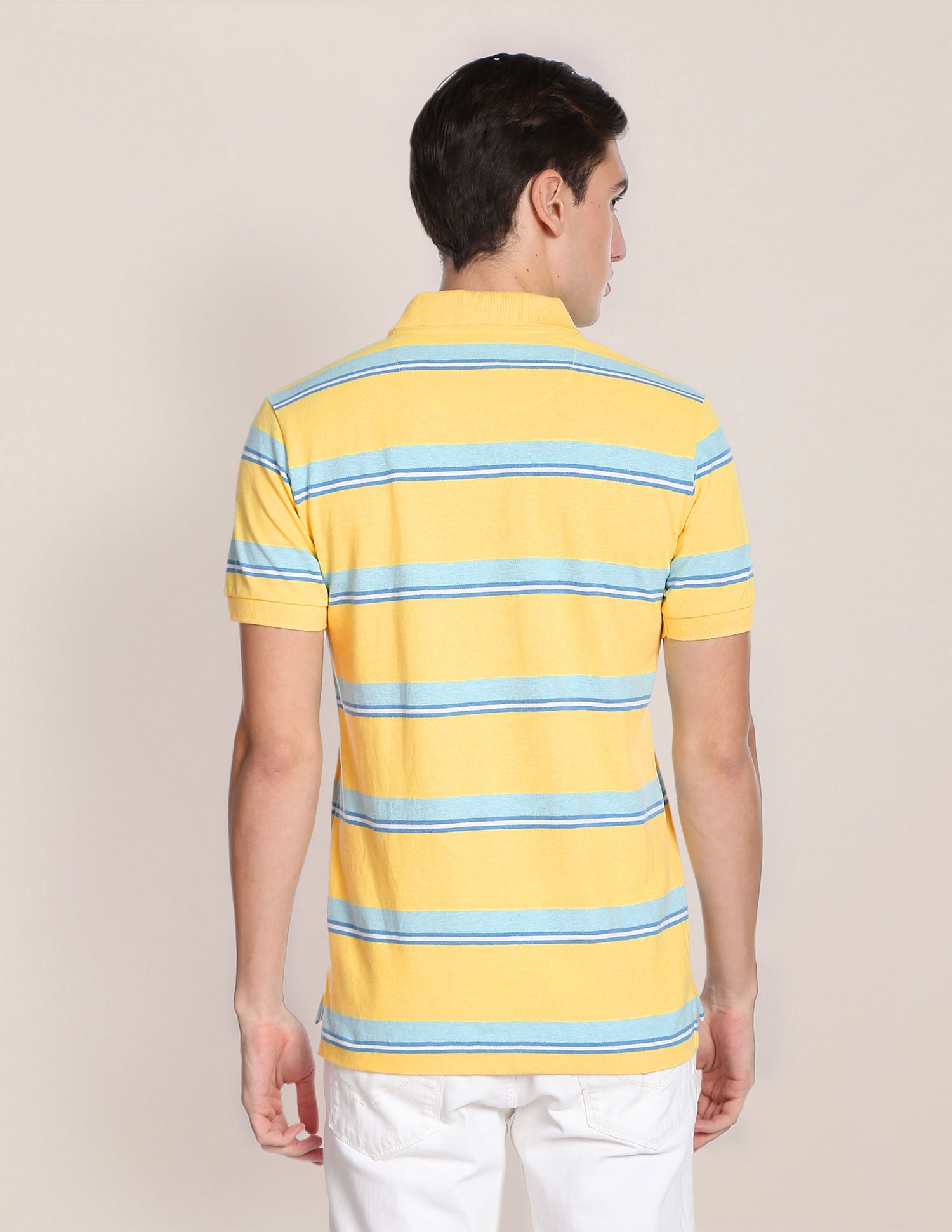 Signature Stripe Cotton Polo Shirt Yellow - U.S. Polo Assn. India | Large