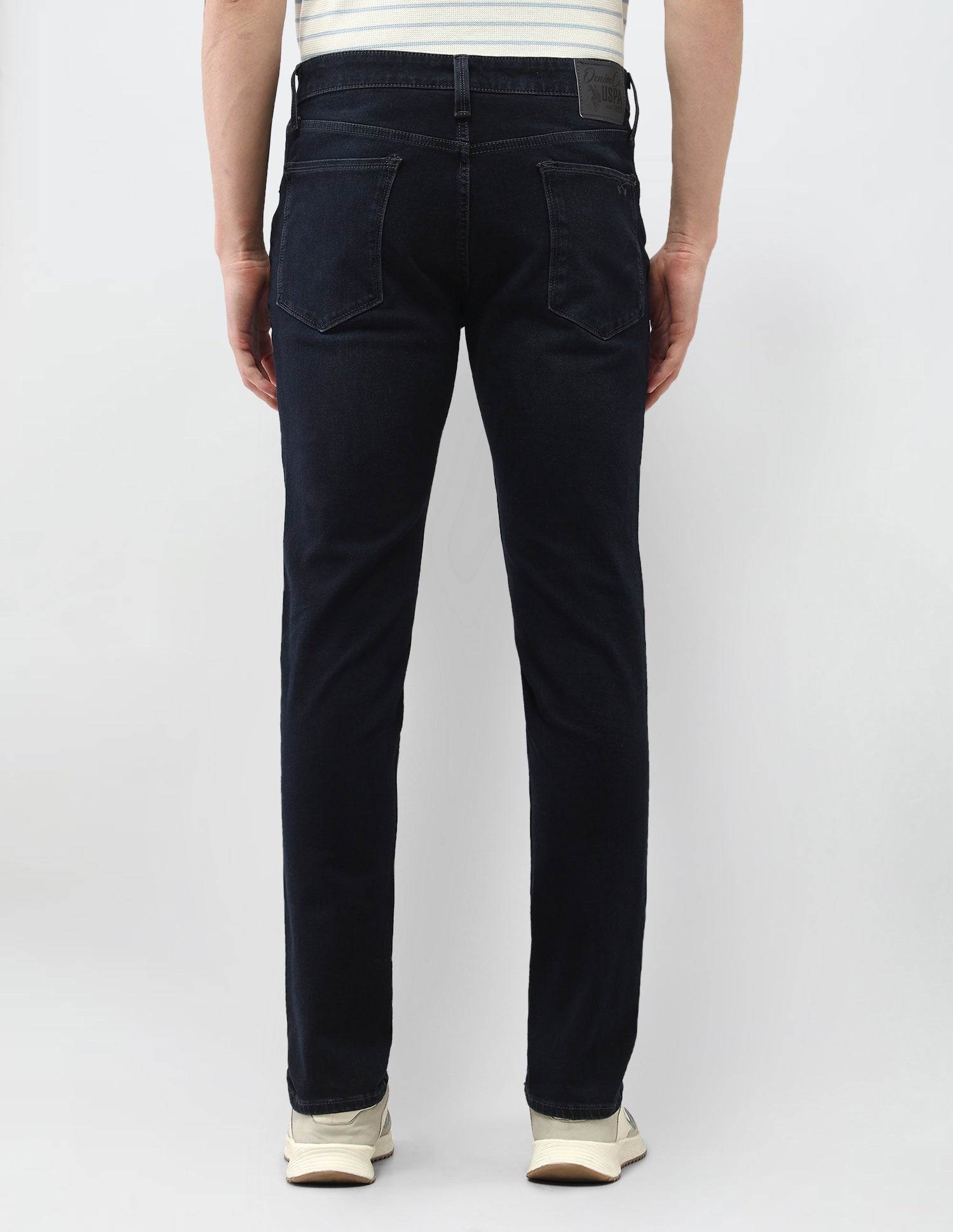 Whiskered Brandon Slim Tapered Fit Jeans Dark Blue - U.S. Polo Assn. India | Large