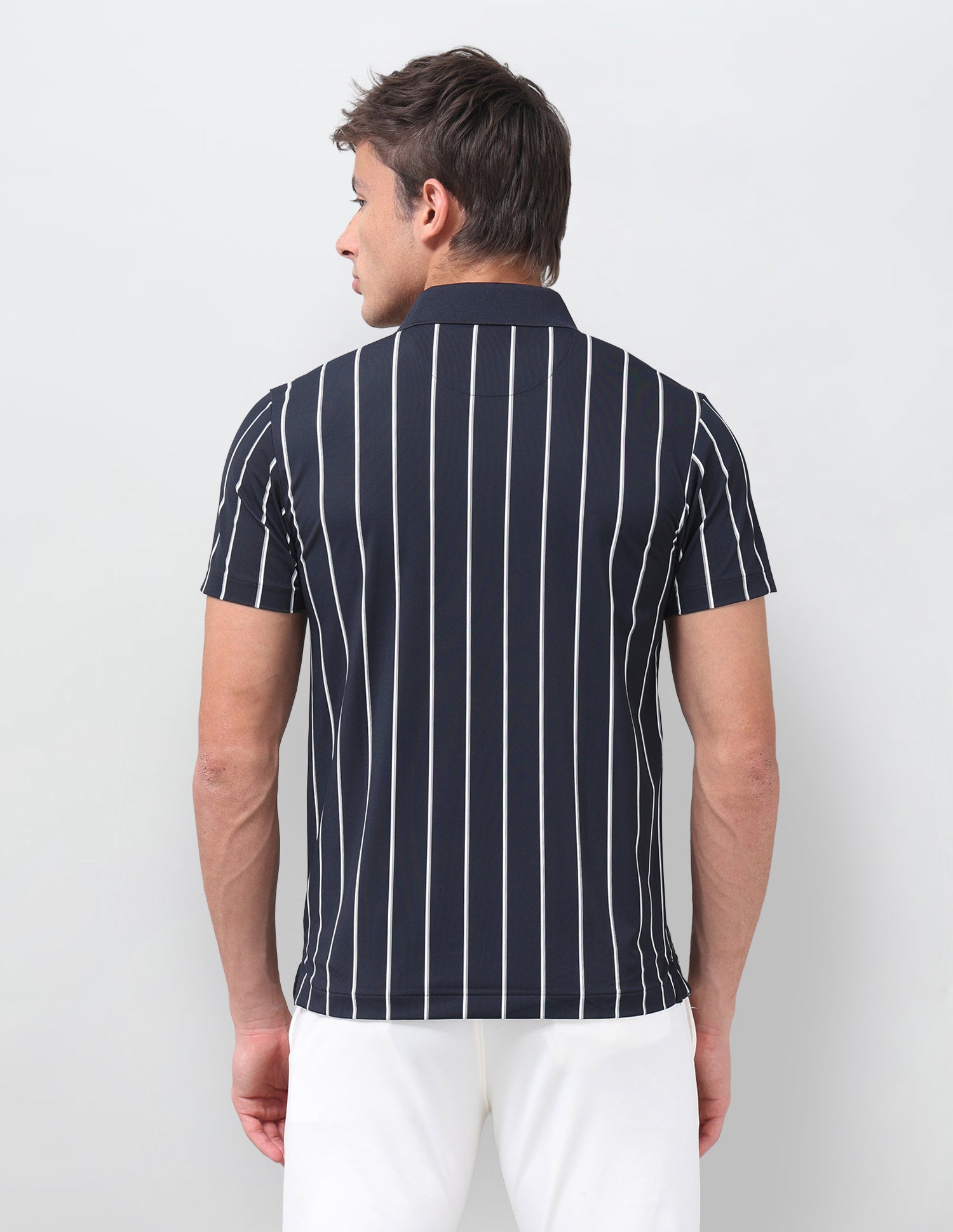 Vertical Striped Slim Fit Polo Shirt Navy - U.S. Polo Assn. India | Large