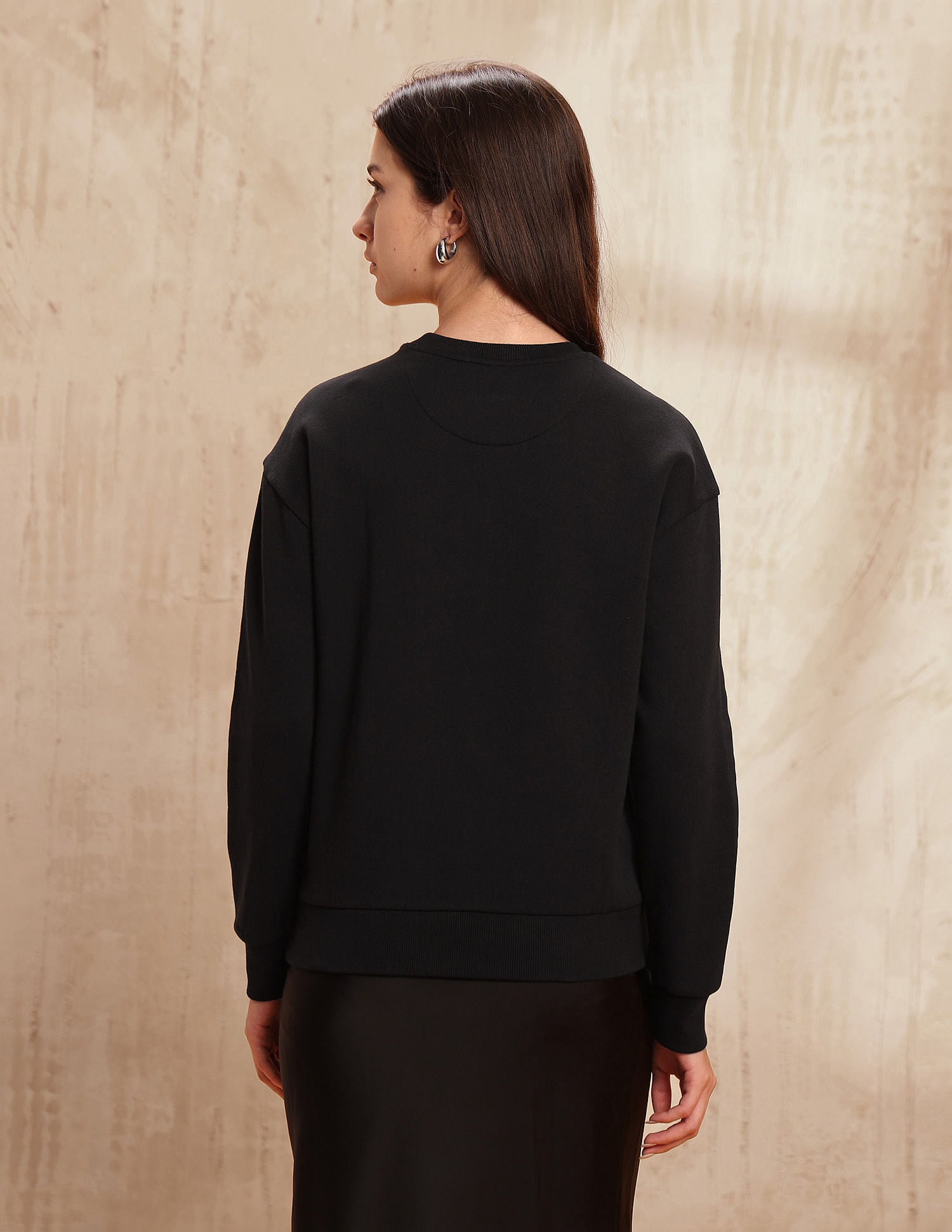 Drop Shoulder Brand Printed Sweatshirt Black - U.S. POLO ASSN. | Large