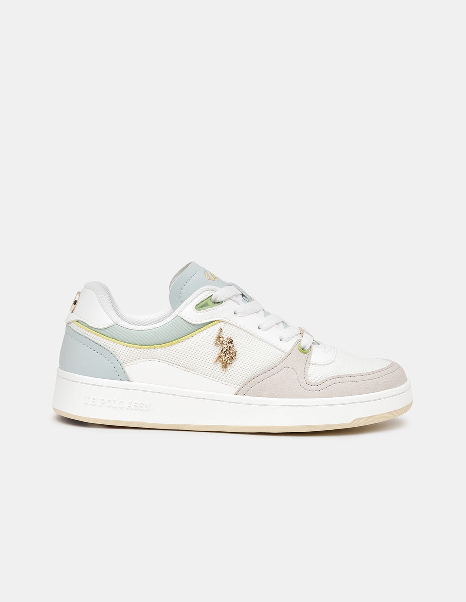 Women Della Round Toe Lace Ups Sneakers Off White - U.S. Polo Assn. India | Large
