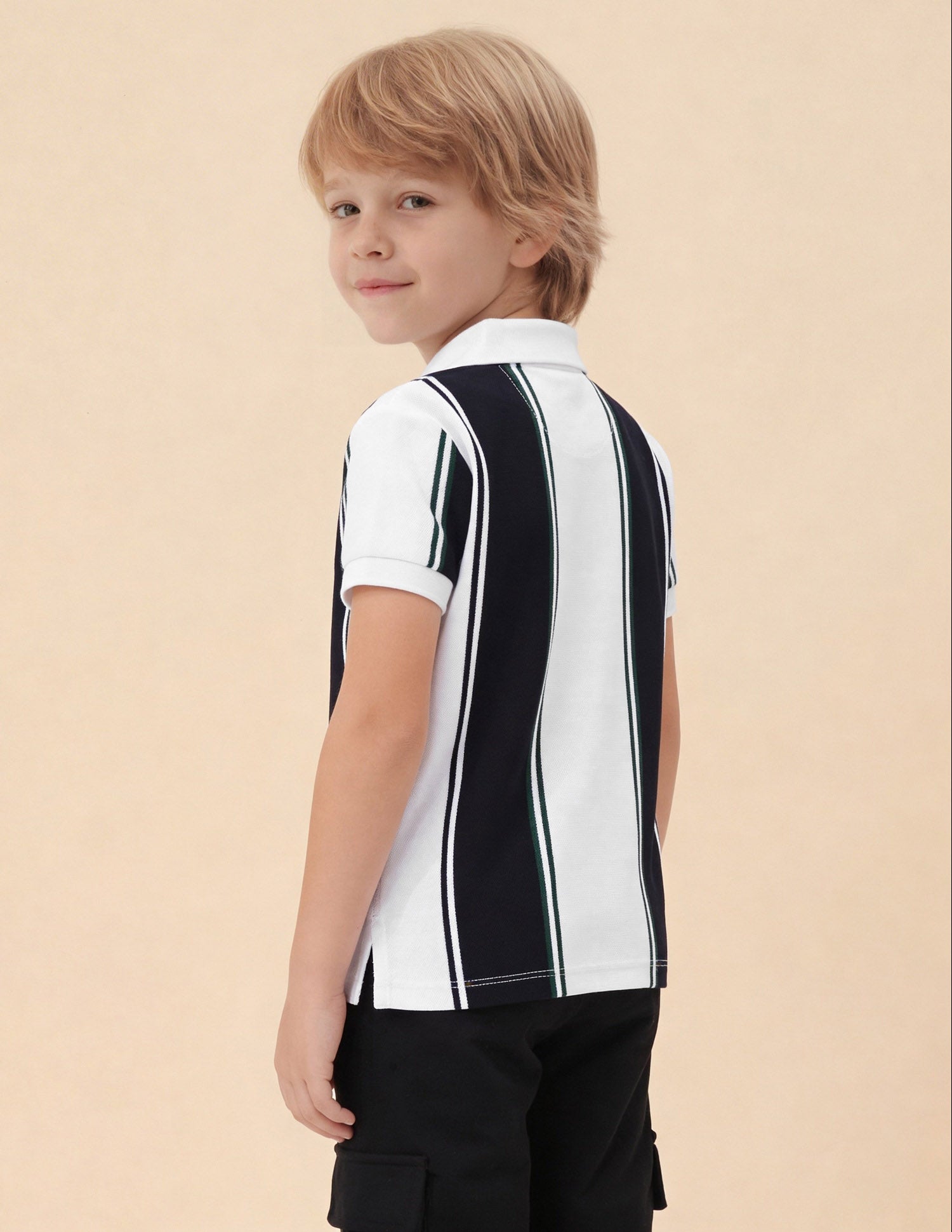 Vertical Striped Colorblocked Regular Fit Polo Shirt White - U.S. Polo Assn. India | Large