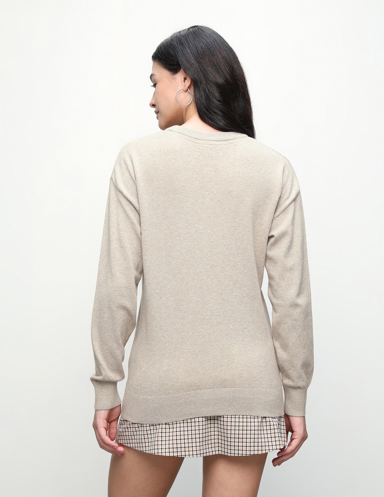 Brand Embroidered Regular Fit Sweater Beige - U.S. Polo Assn. India | Large