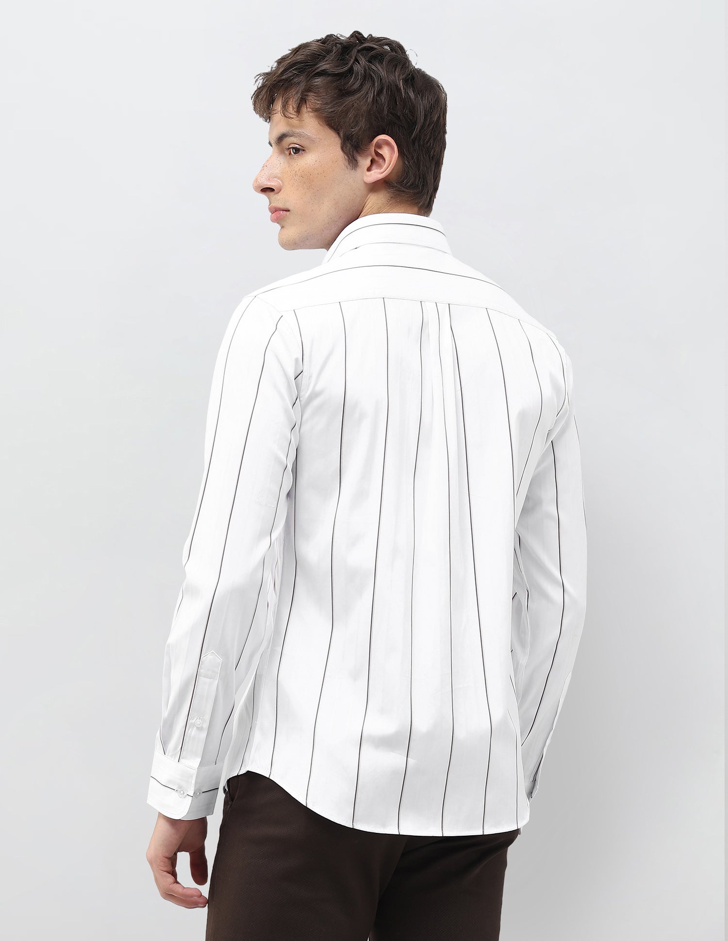 Vertical Striped Regular Fit Shirt Ivory - U.S. Polo Assn. India | Large