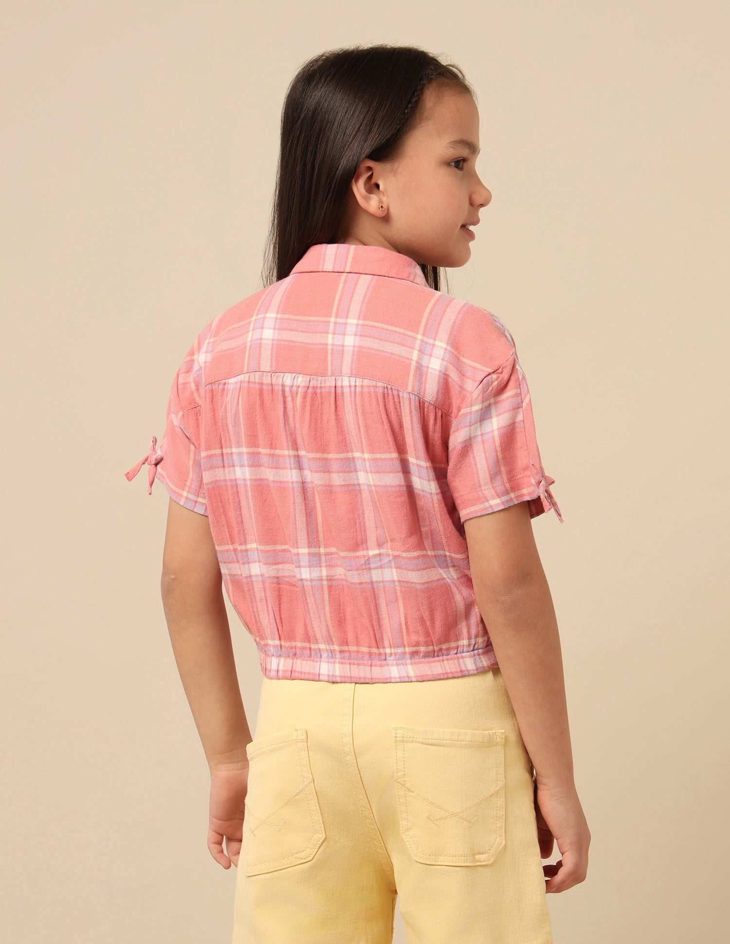 Girls Checked Regular Fit Top Pink - U.S. POLO ASSN. | Large