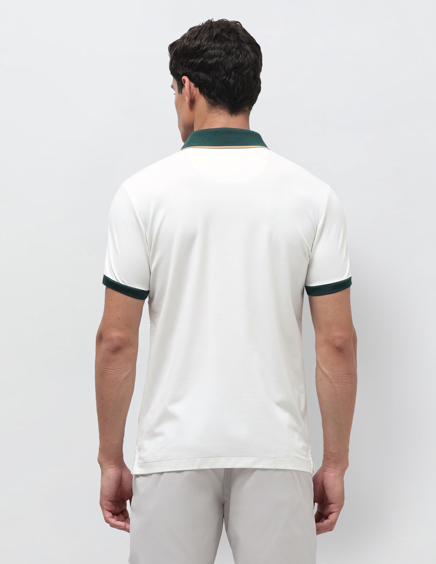 Solid Slim Fit Polo Shirt Off White - U.S. Polo Assn. India | Large