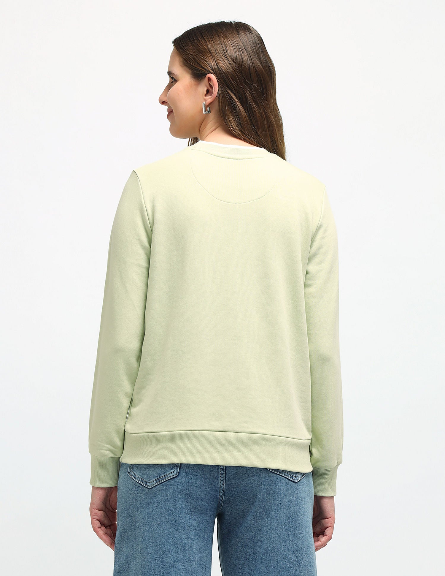 Crew Neck Brand Print Sweatshirt Light Green - U.S. POLO ASSN. | Large