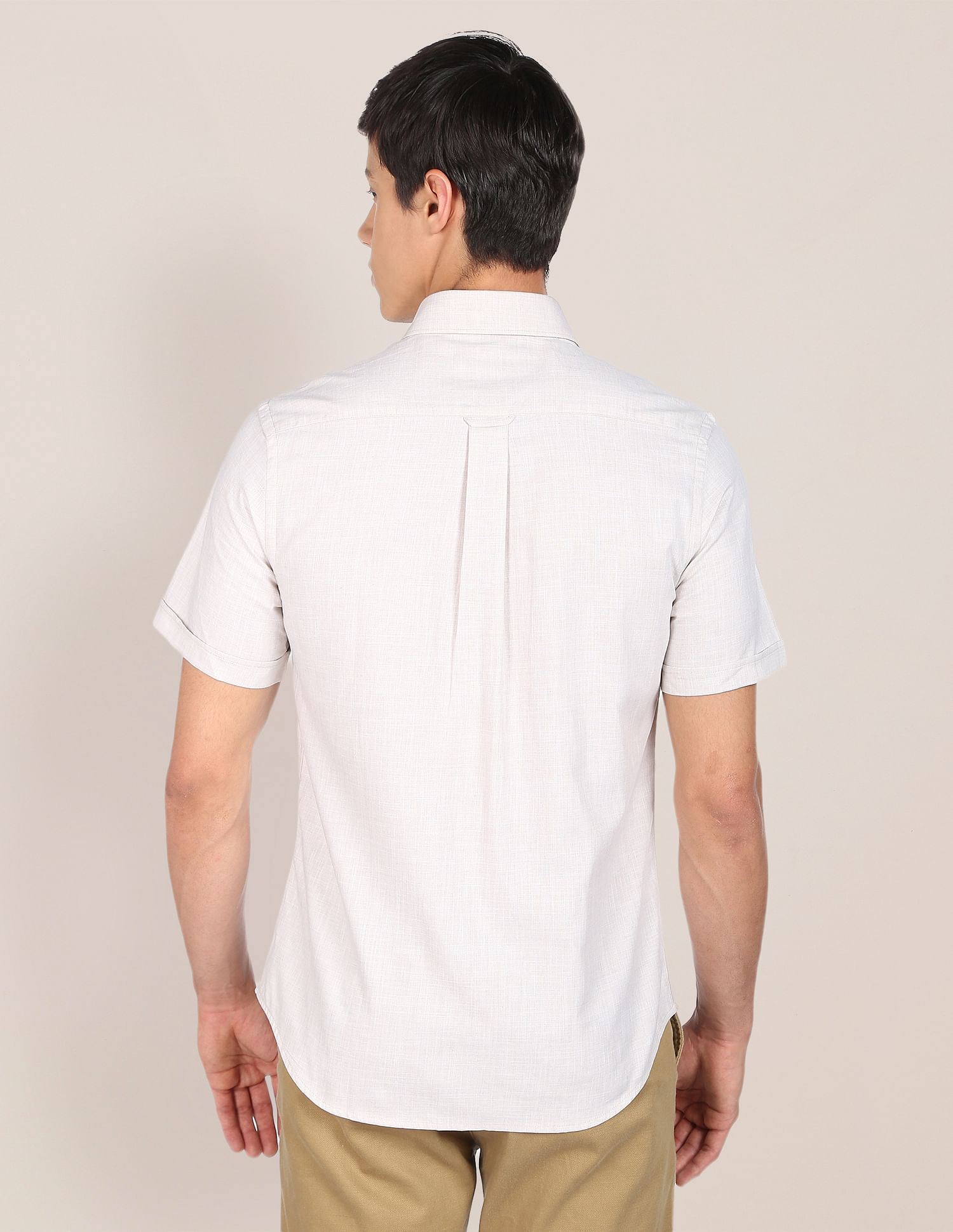 Men Beige Tailored Fit Patch Pocket Casual Shirt Beige - U.S. POLO ASSN. | Large