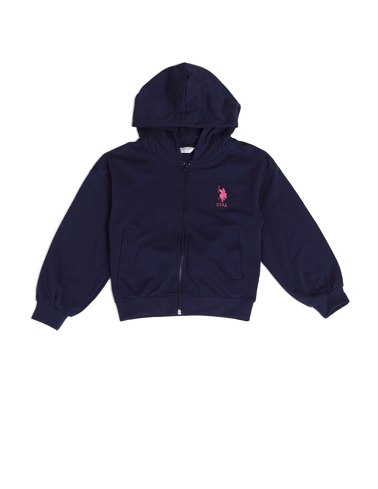 Girls Solid Regular Fit Sweatshirt Navy - U.S. POLO ASSN. | Large