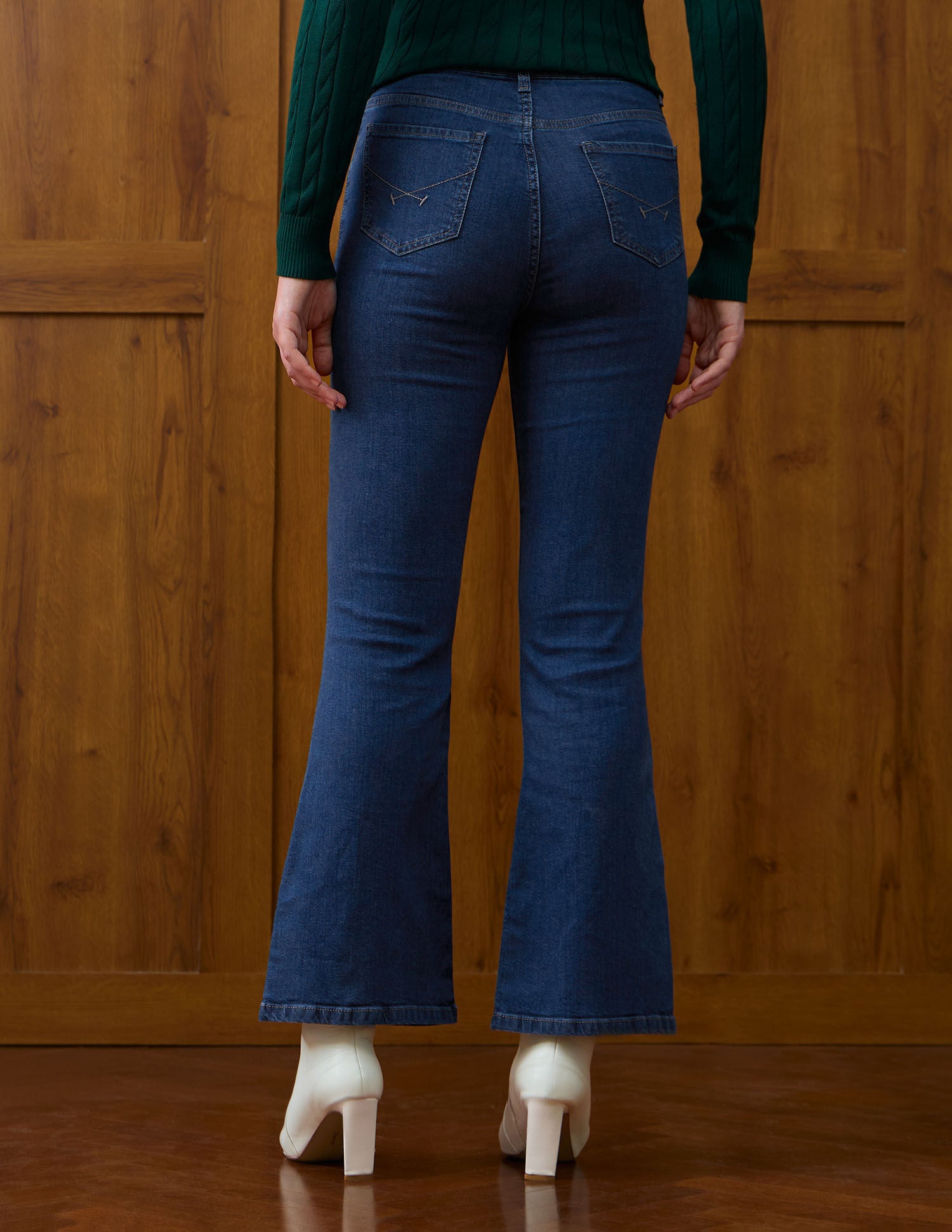 High-Rise Extreme Flared Fit Jeans Blue - U.S. POLO ASSN. | Large