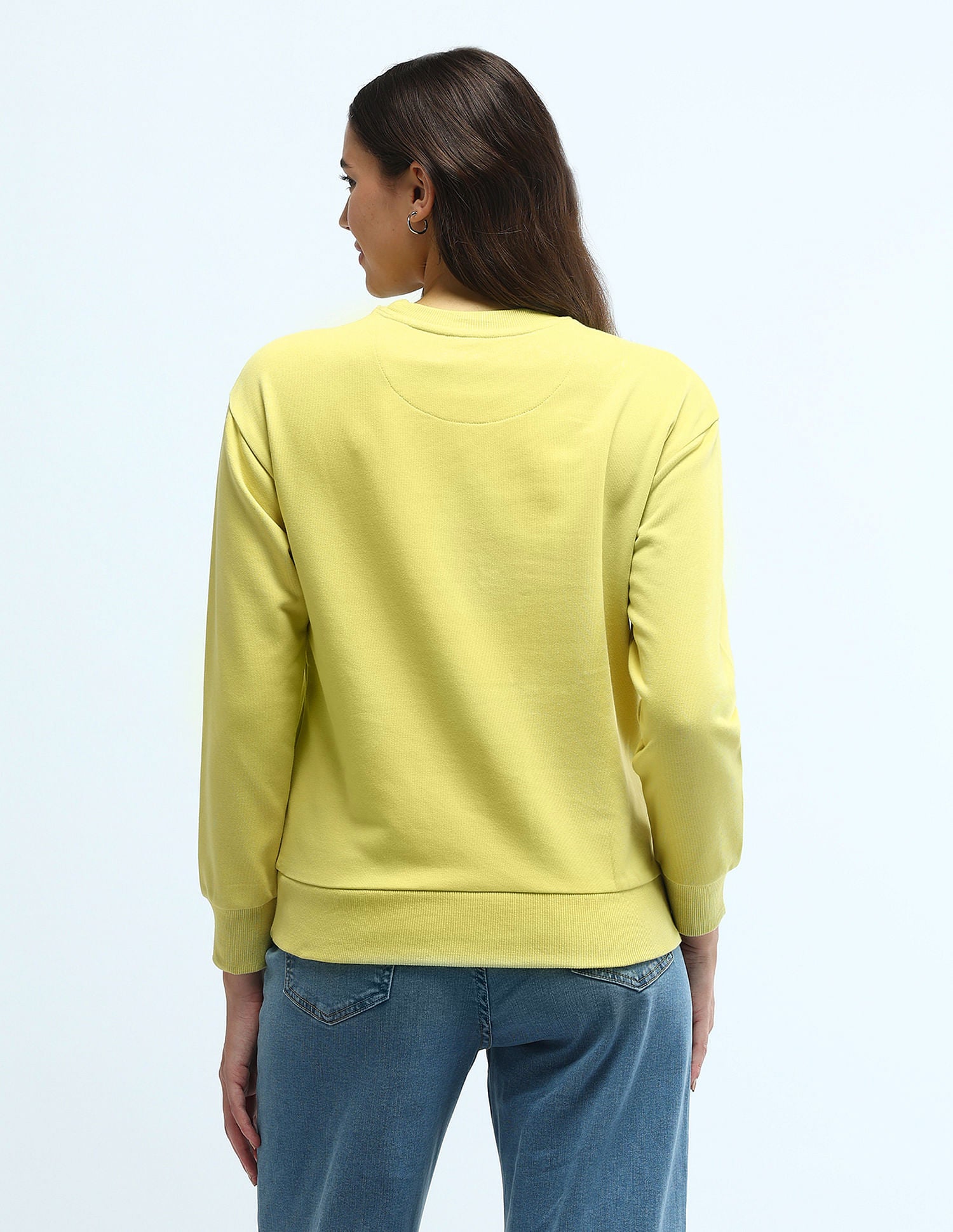 Brand Printed Regular Fit Sweatshirt Yellow - U.S. POLO ASSN. | Large