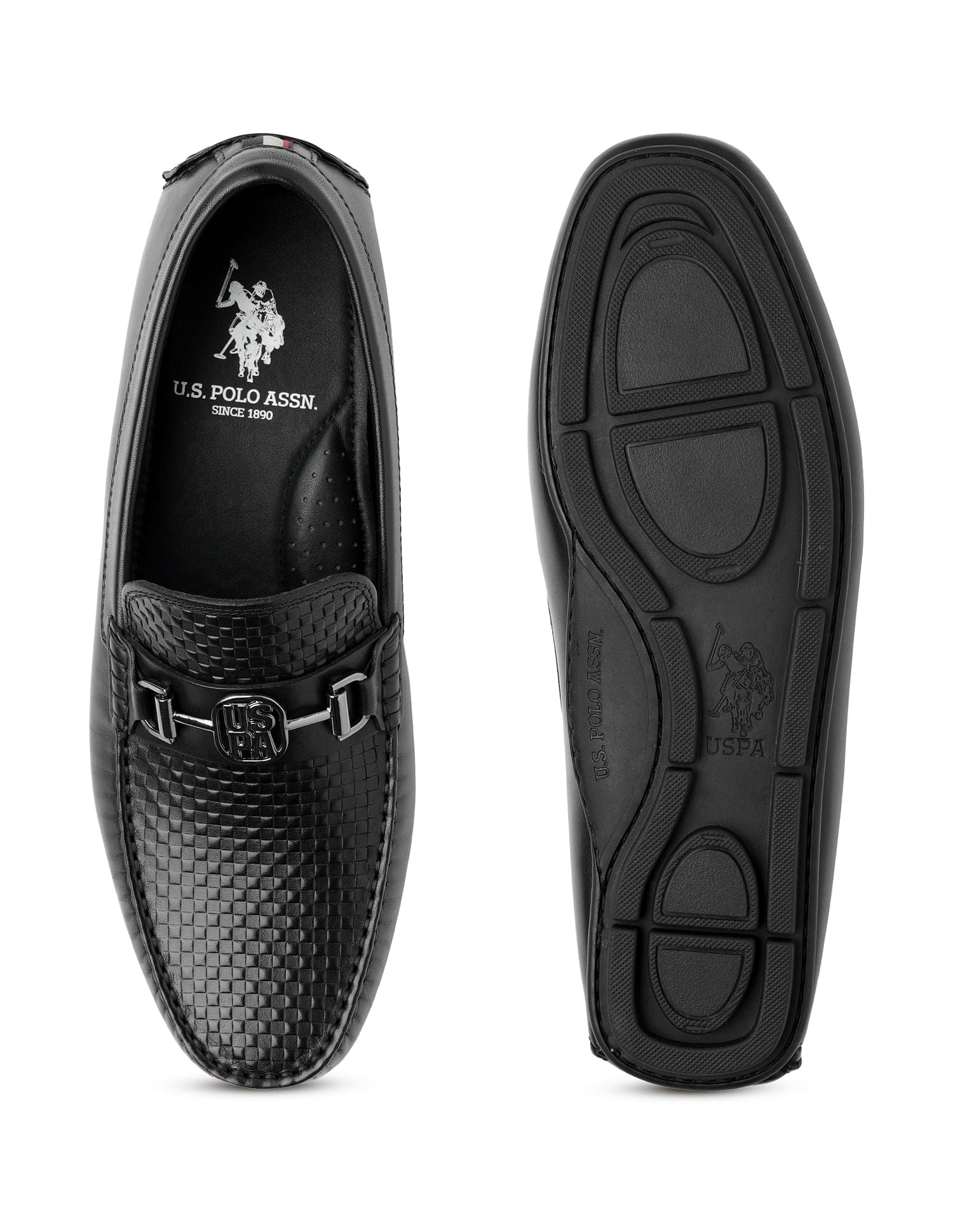 Men Solid Hano Loafers Black - U.S. Polo Assn. India | Large