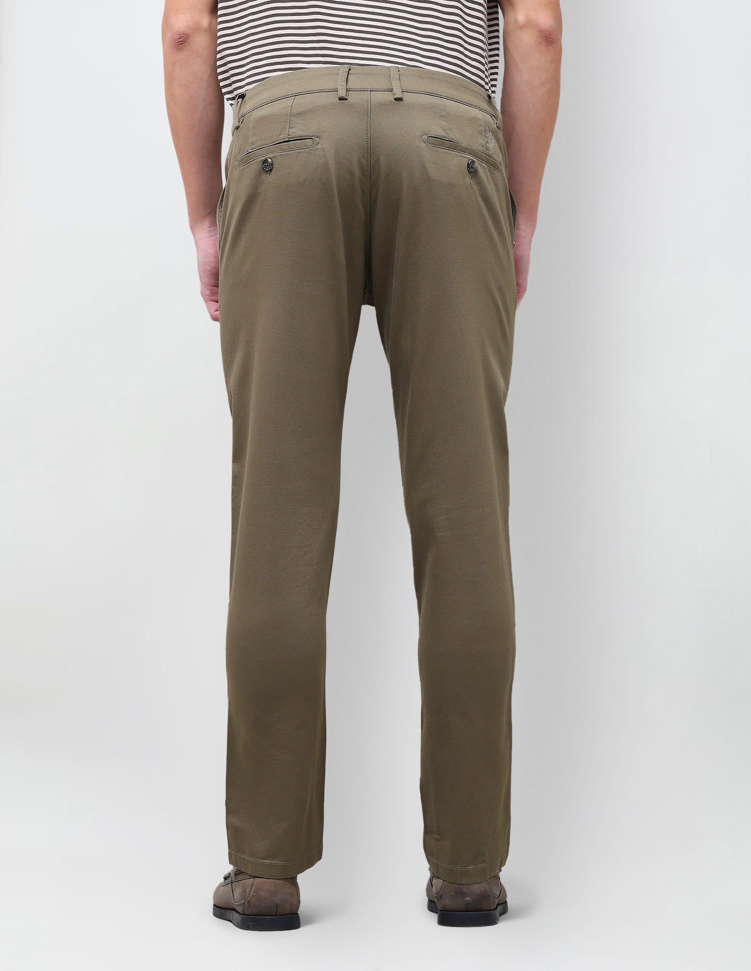 Solid Denver Slim Fit Trouser Green - U.S. Polo Assn. India | Large