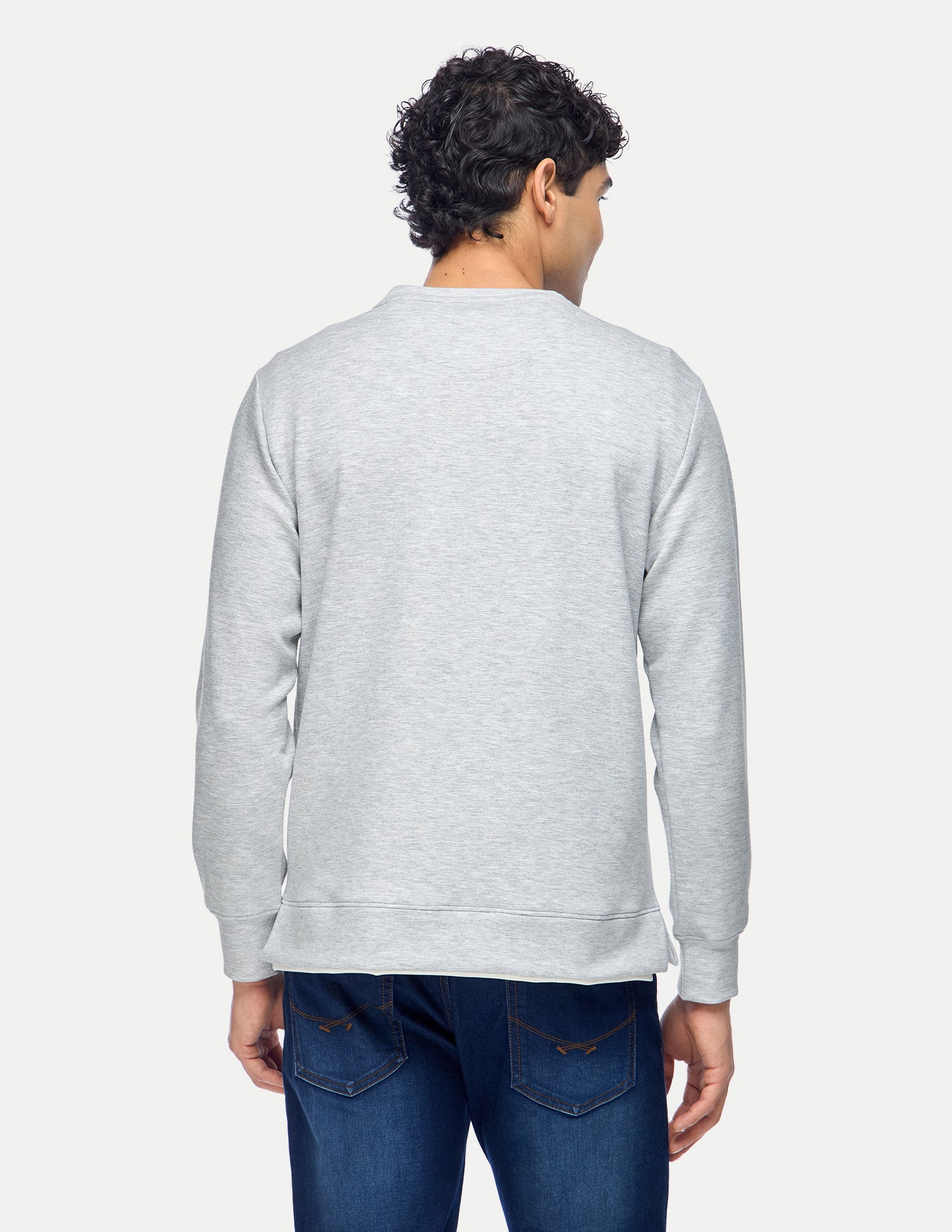Heathered Regular Fit Sweatshirt Grey Melang - U.S. Polo Assn. India | Large