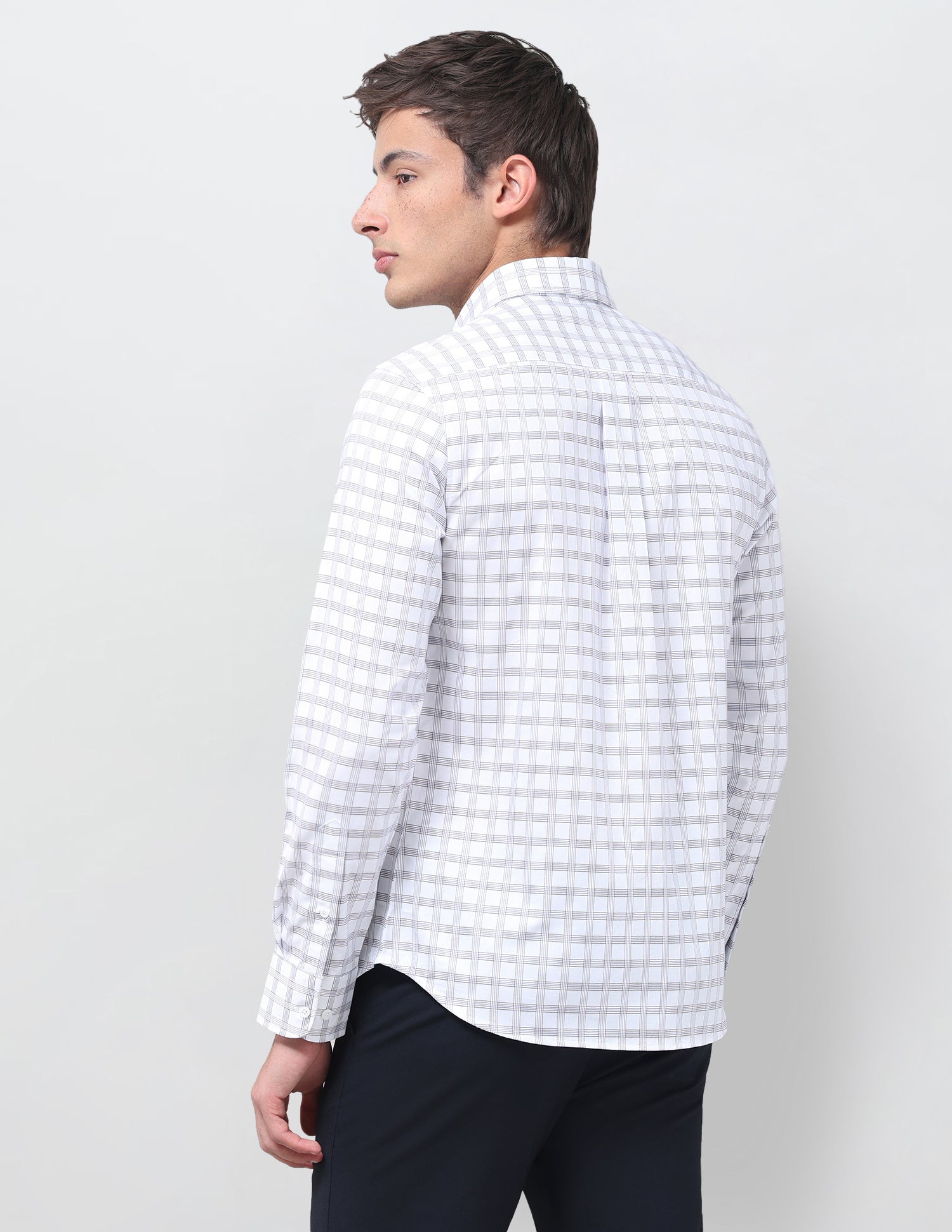 Grid Tattersall Checked Twill Shirt White - U.S. Polo Assn. India | Large