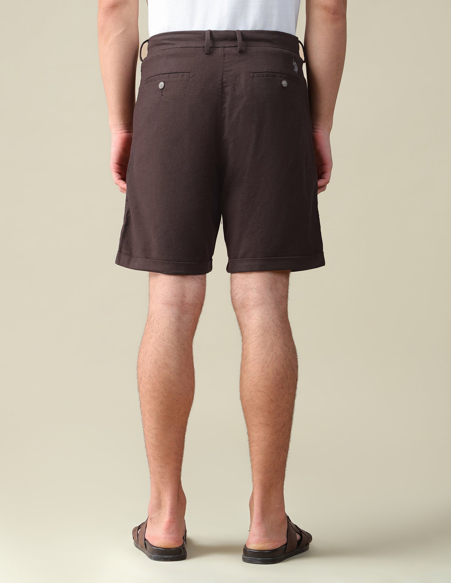 Mid Rise Slim Fit Shorts Dark Brown - U.S. Polo Assn. India | Large