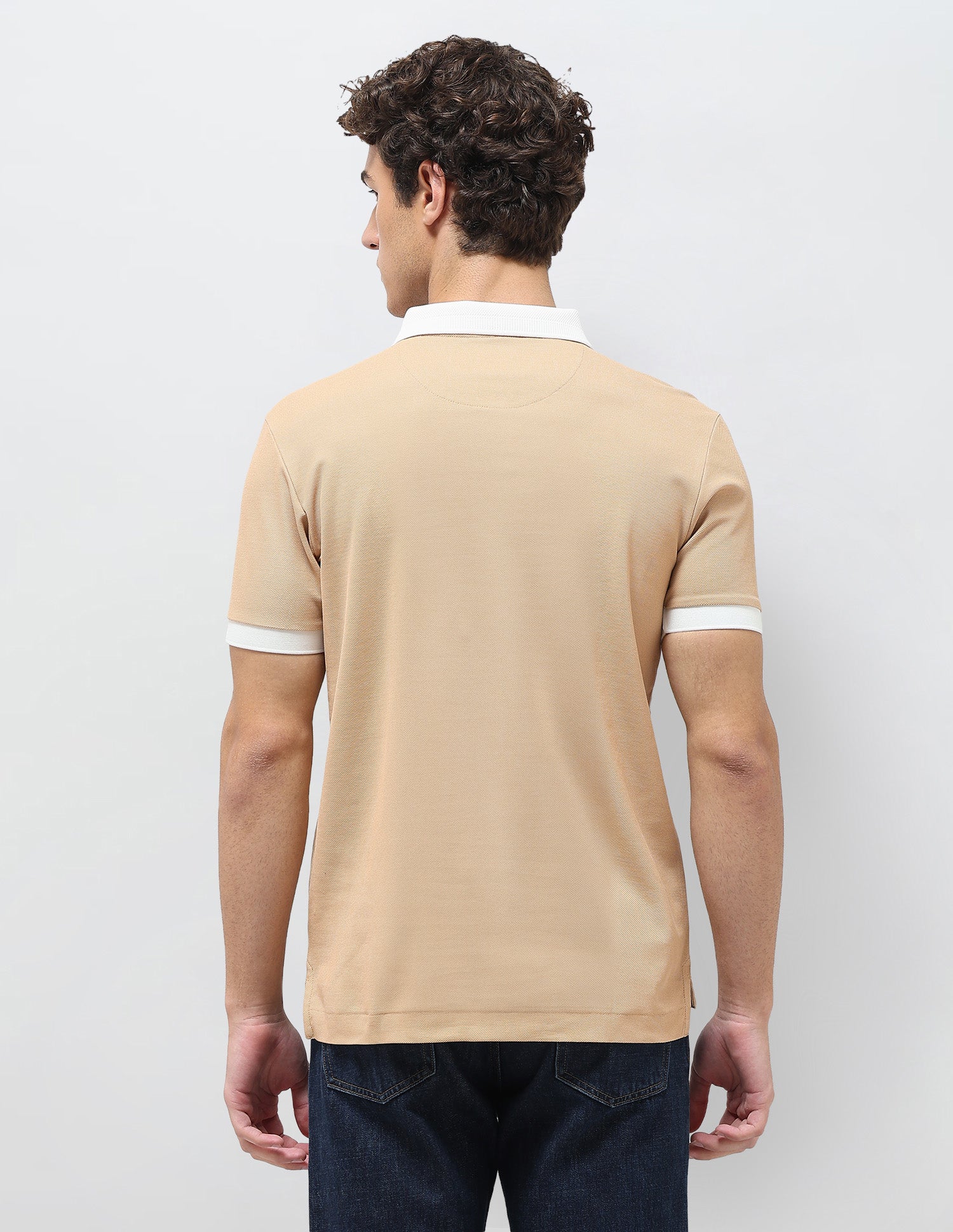Colorblocked Brand Embroidered Slim Fit Polo Shirt Beige - U.S. Polo Assn. India | Large