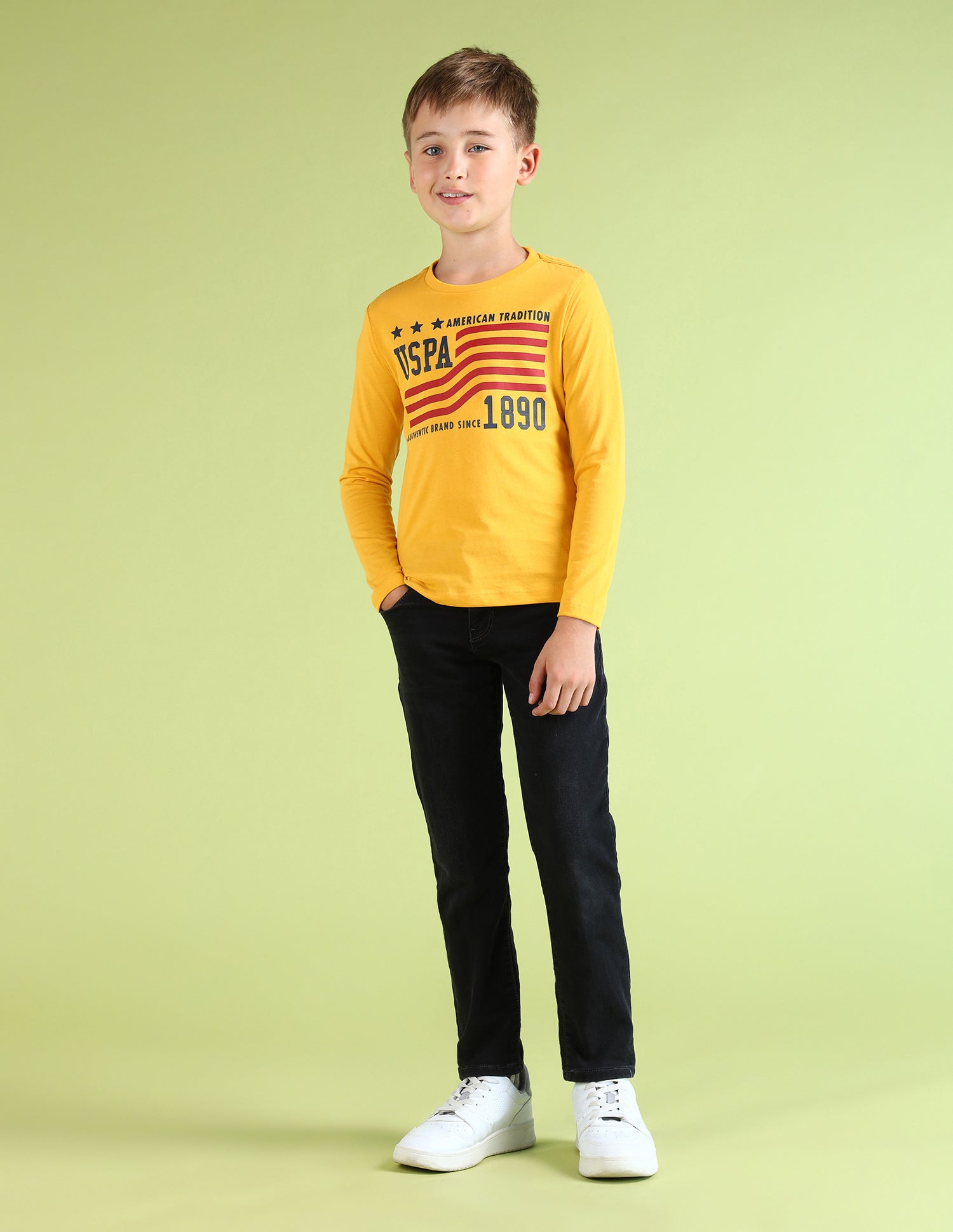 Boys Brand Printed Regular Fit T-Shirt Navy - U.S. POLO ASSN. | Large