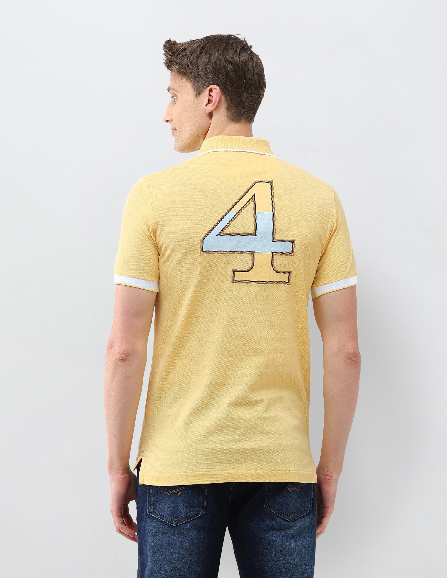 Numeric Brand Embroidered Slim Fit Polo Shirt Yellow - U.S. Polo Assn. India | Large