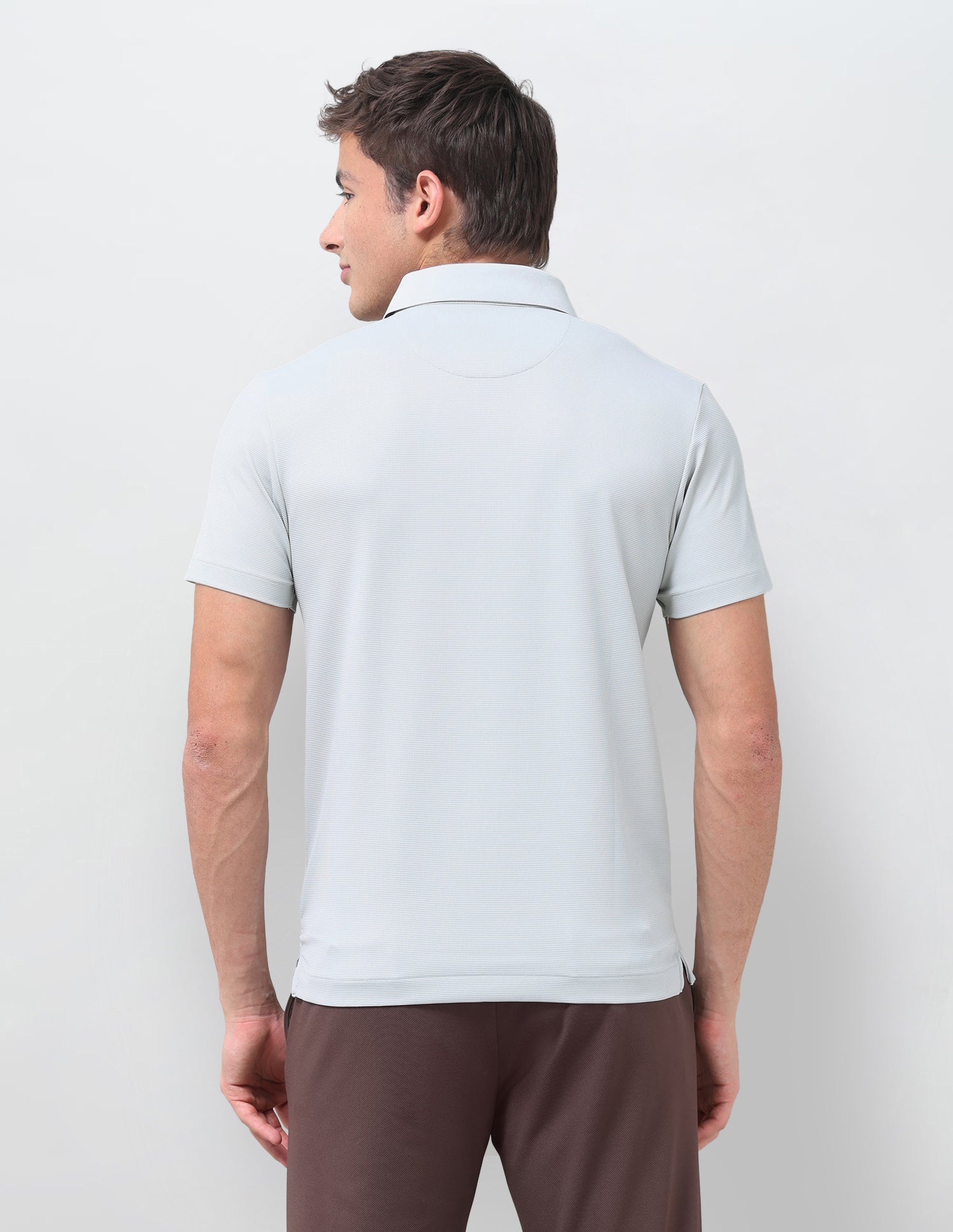 Textured Slim Fit Polo Shirt Light Grey - U.S. Polo Assn. India | Large