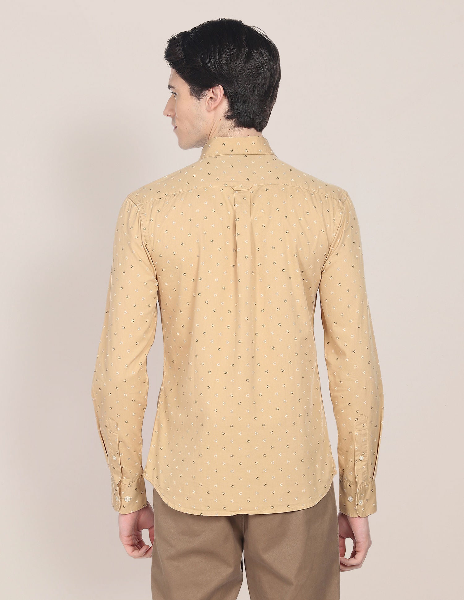 Motif Print Twill Shirt Beige - U.S. Polo Assn. India | Large