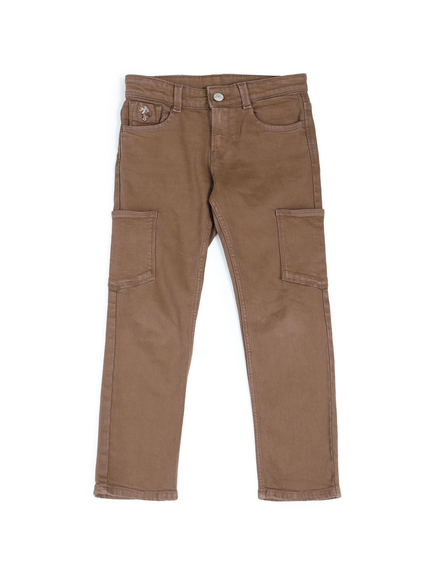 Slim Fit Rinsed Cargo Jeans Brown - U.S. POLO ASSN. | Large