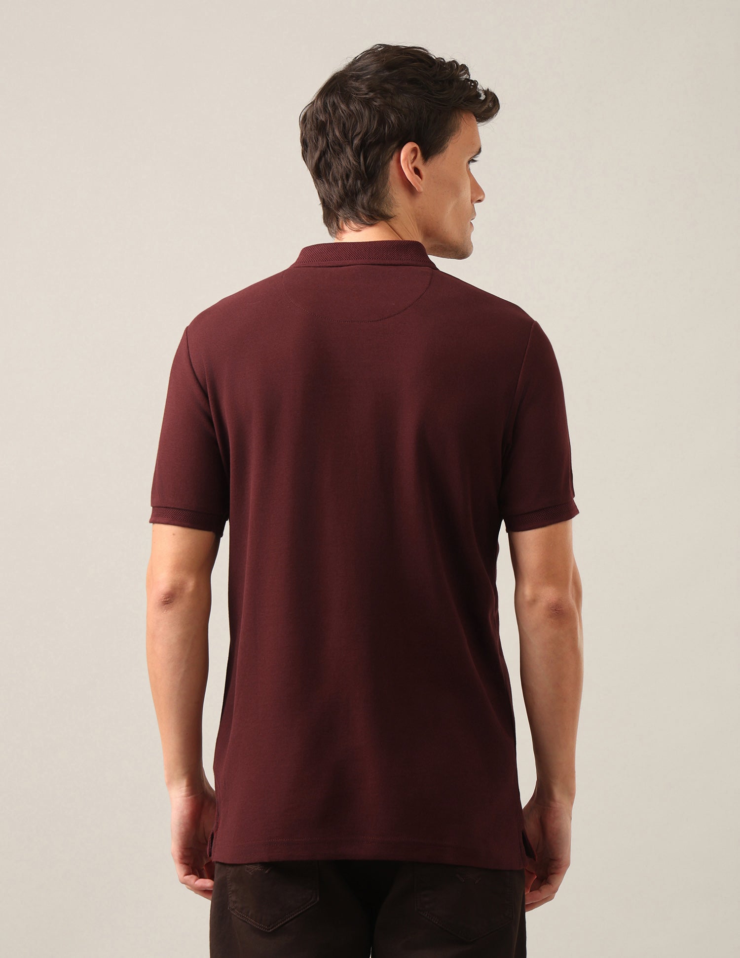 Solid Slim Fit Polo Shirt Rust - U.S. Polo Assn. India | Large