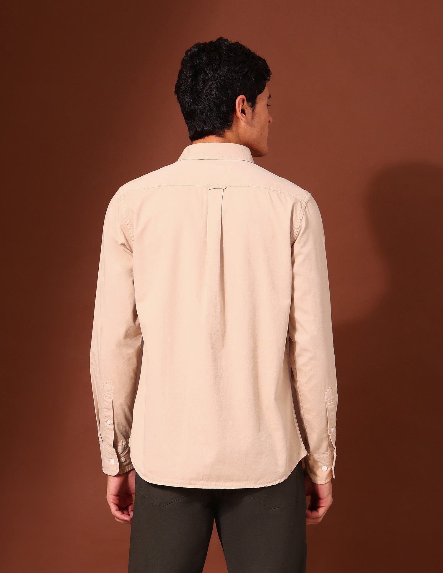 Pure Cotton Regular Fit Twill Shirt Beige - U.S. Polo Assn. India | Large